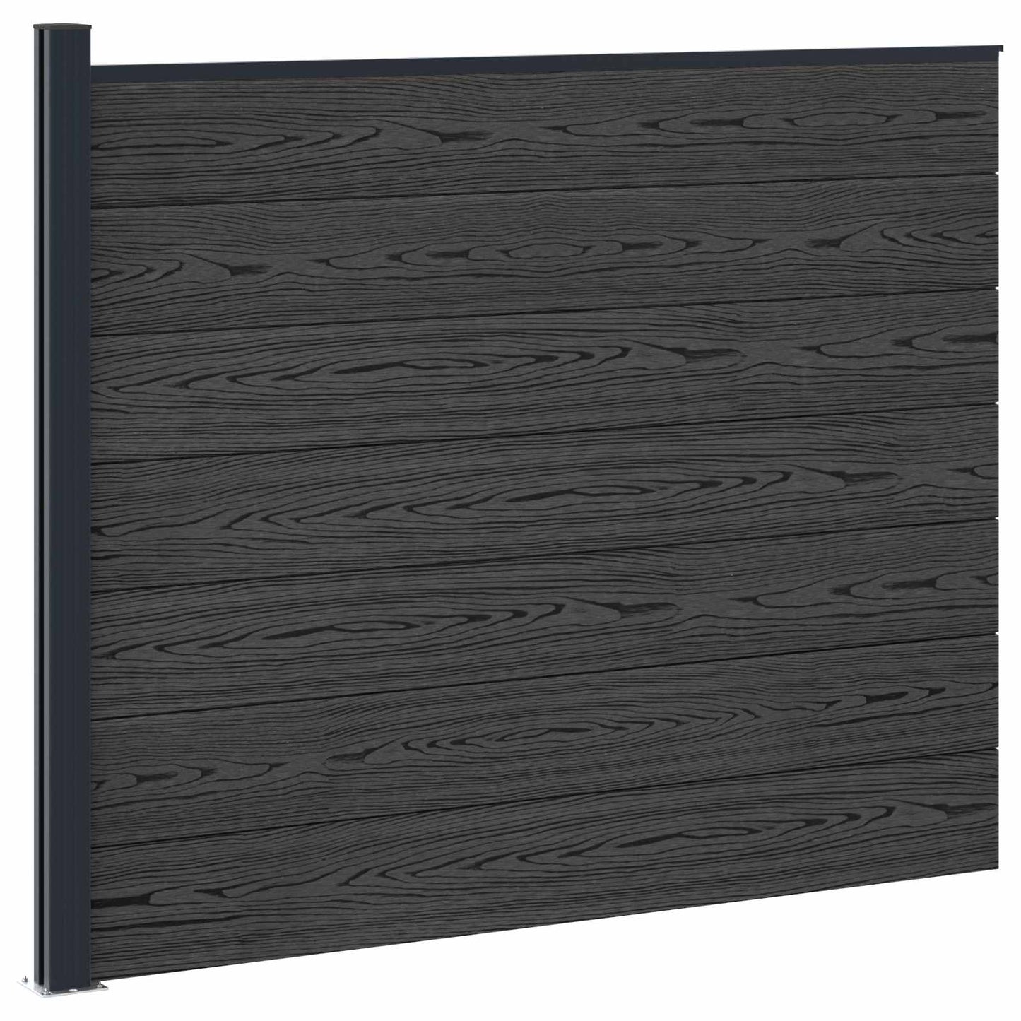 Gjerdeplate WPC og Aluminium Svart