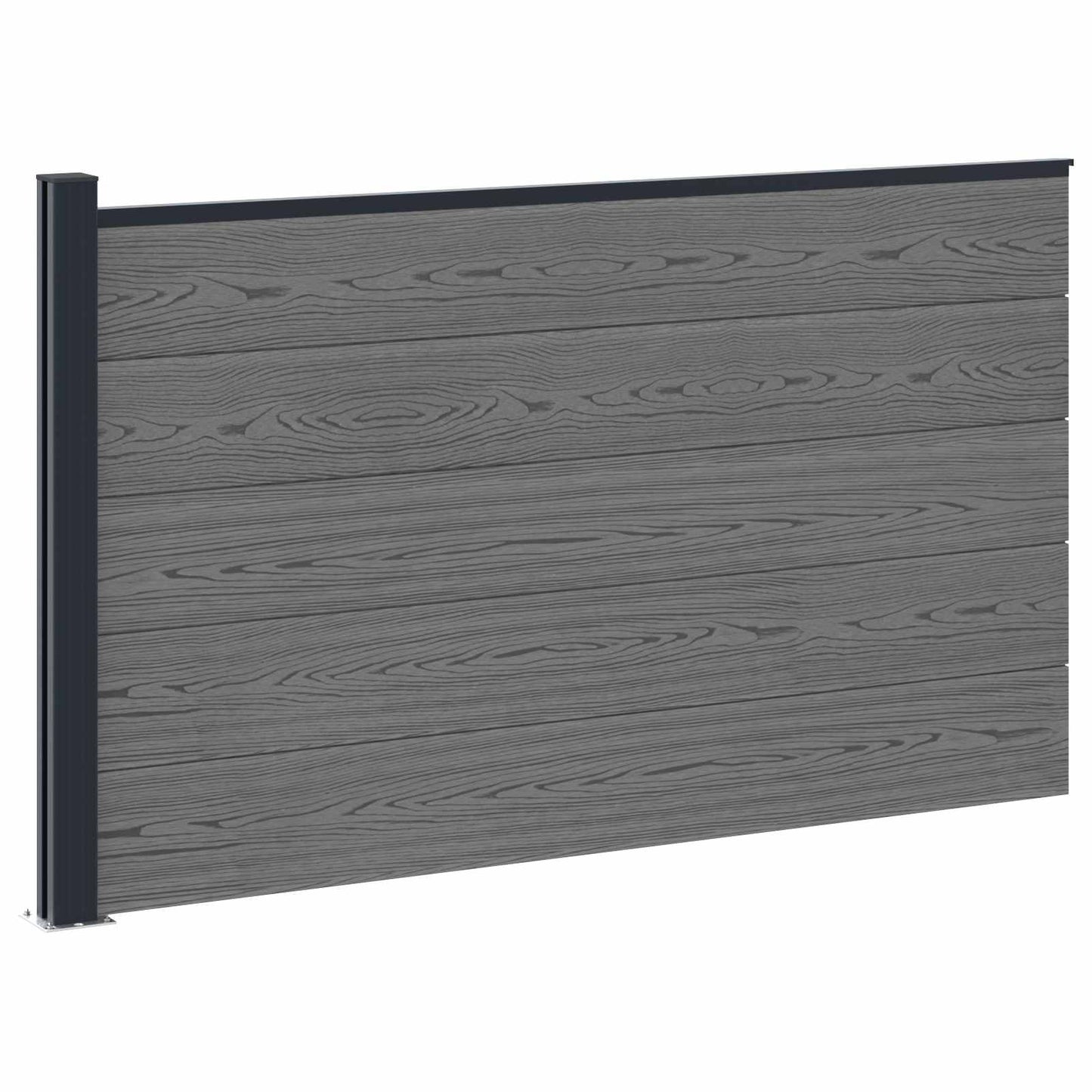 Gjerdeplate WPC og Aluminium Grå