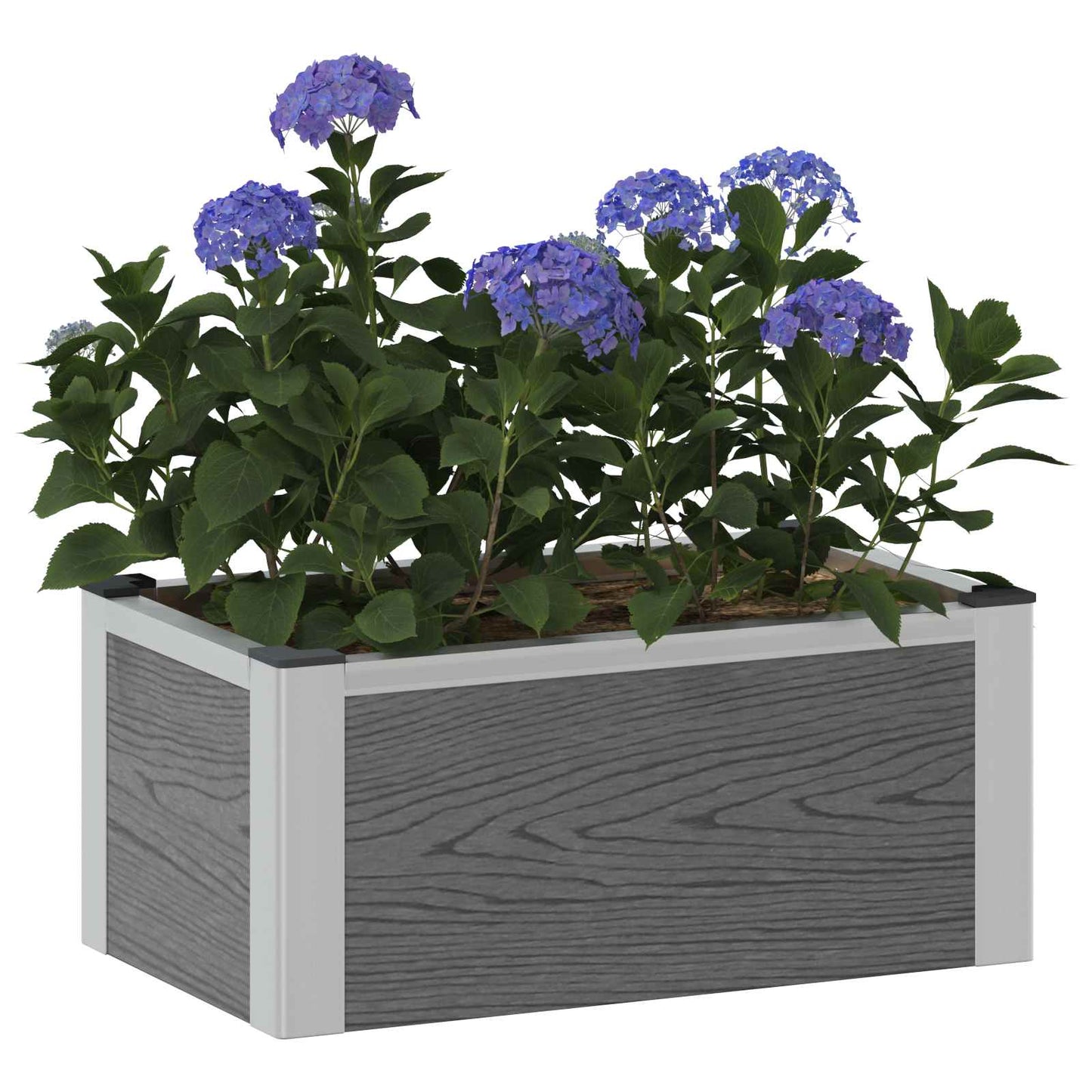 Høybed Grå 50 x 30 x 22 cm WPC og Aluminium