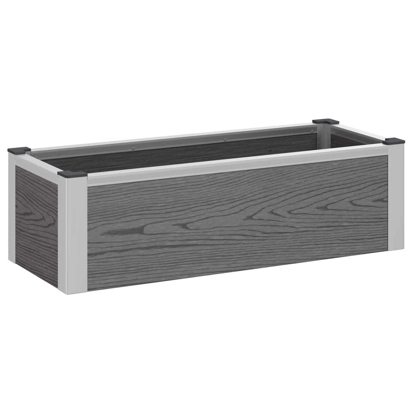 Høybed Grå 75 x 30 x 22 cm WPC og Aluminium