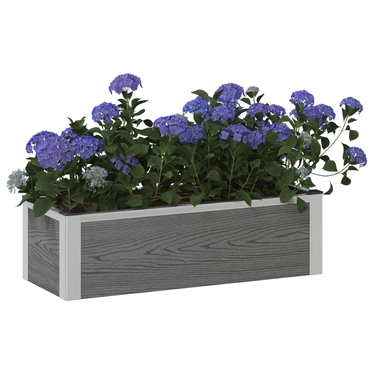 Høybed Grå 75 x 30 x 22 cm WPC og Aluminium