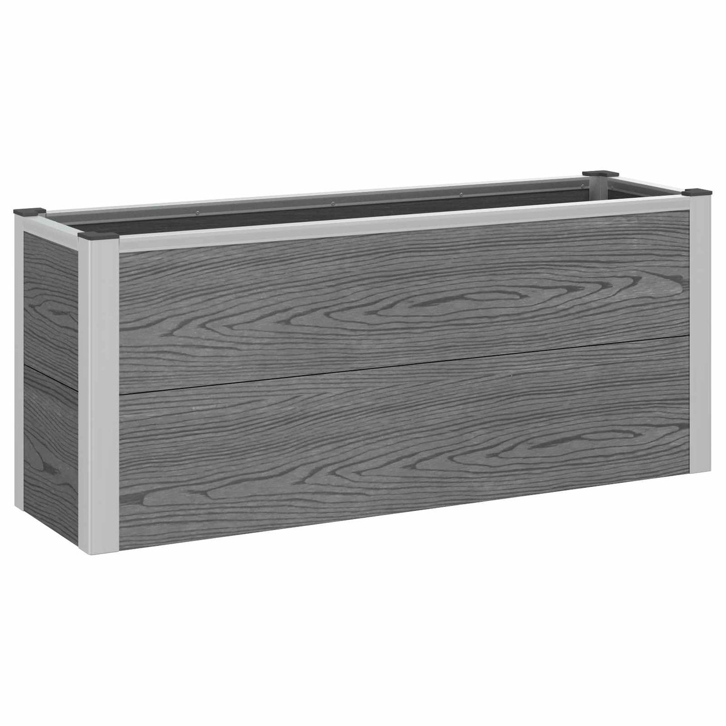 Høybed Grå 100 x 30 x 42 cm WPC og Aluminium