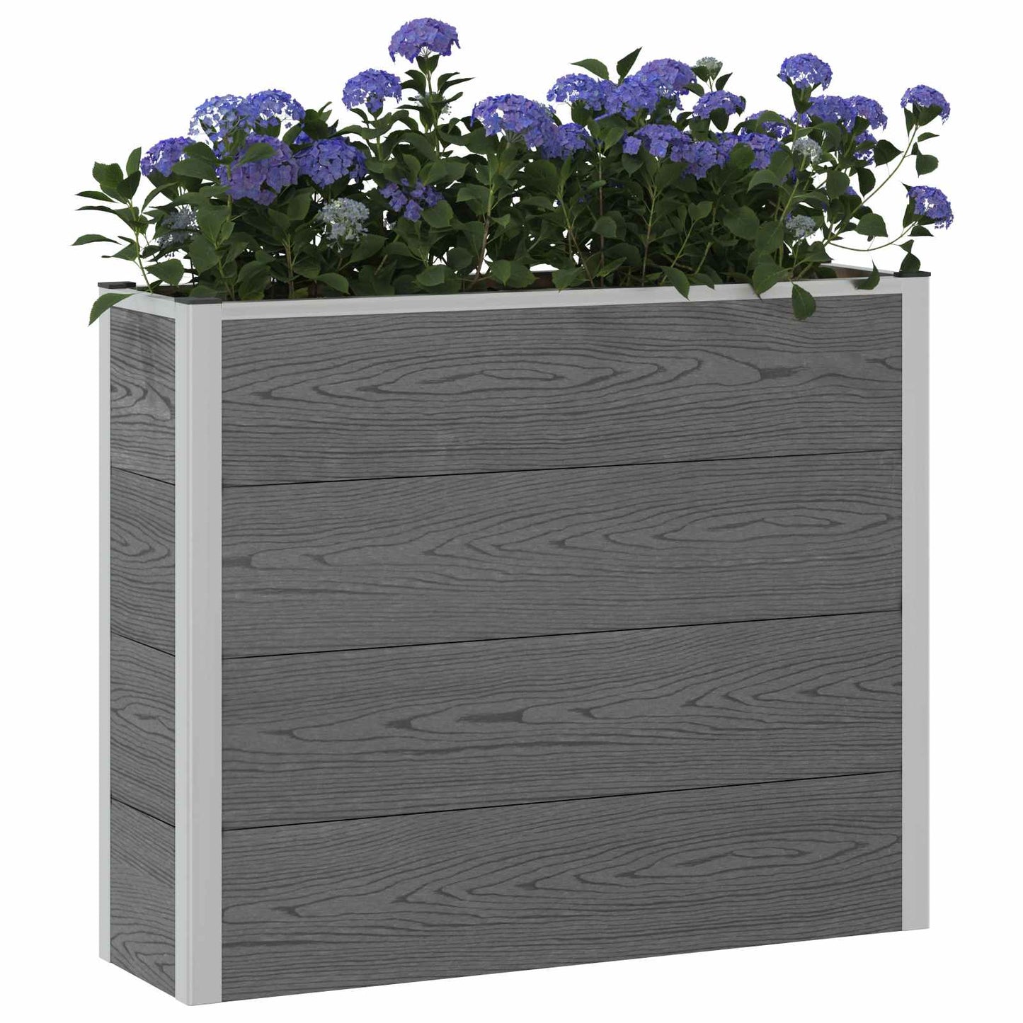 Høybed Grå 100 x 30 x 82 cm WPC og Aluminium