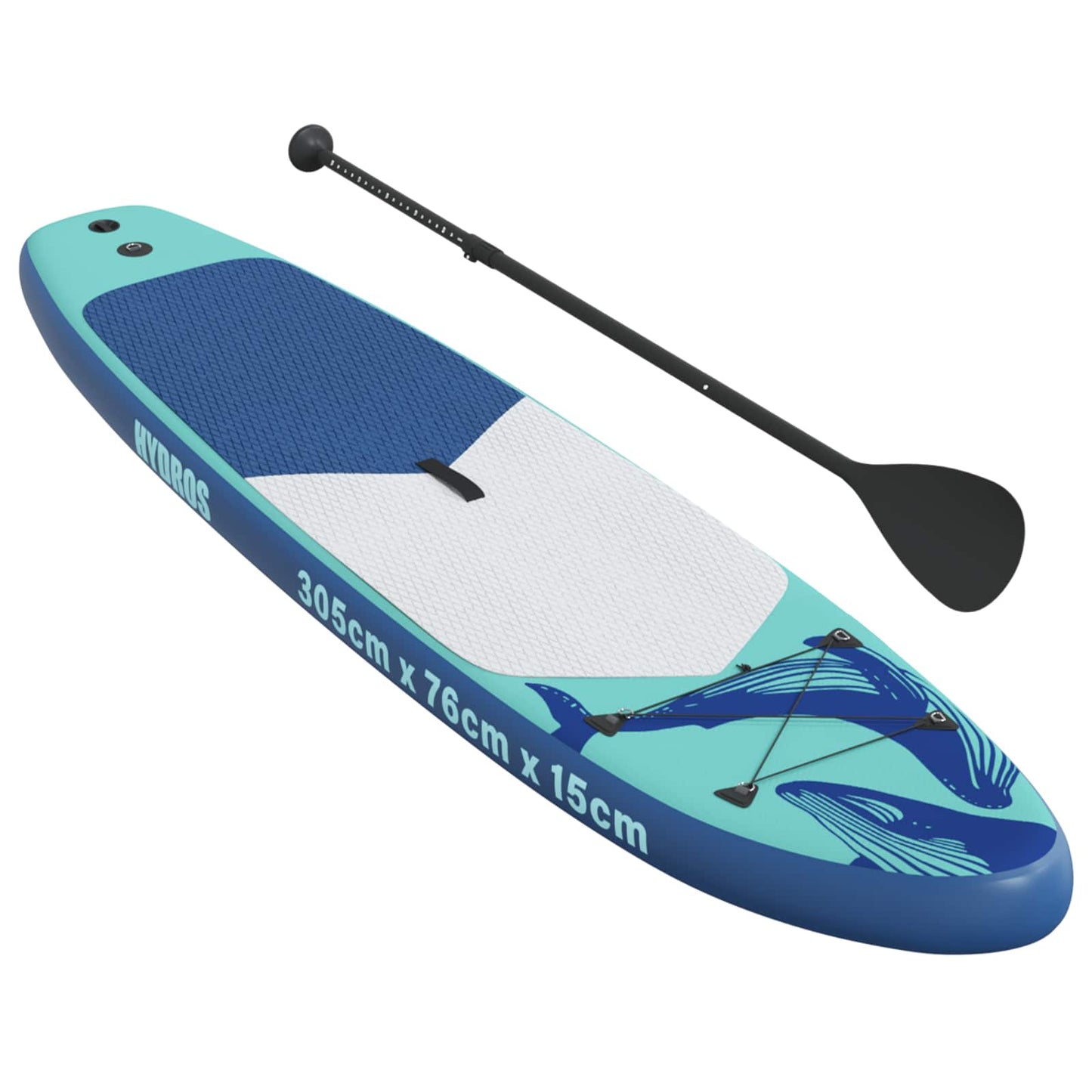 Oppblåsbar Stand Up Paddle Board HYDROS 305 x 76 x 15 cm Turkis