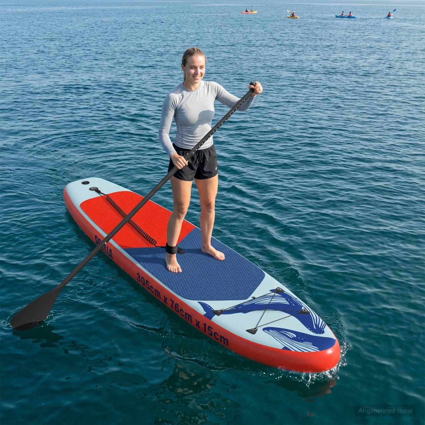 Oppblåsbar Stand Up Paddle Board SCYLLA 305 x 76 x 15 cm Blå