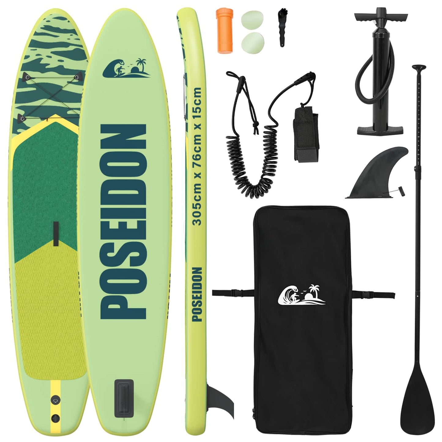 Oppblåsbar Stand Up Paddle Board POSEIDON 305 x 76 x 15 cm for