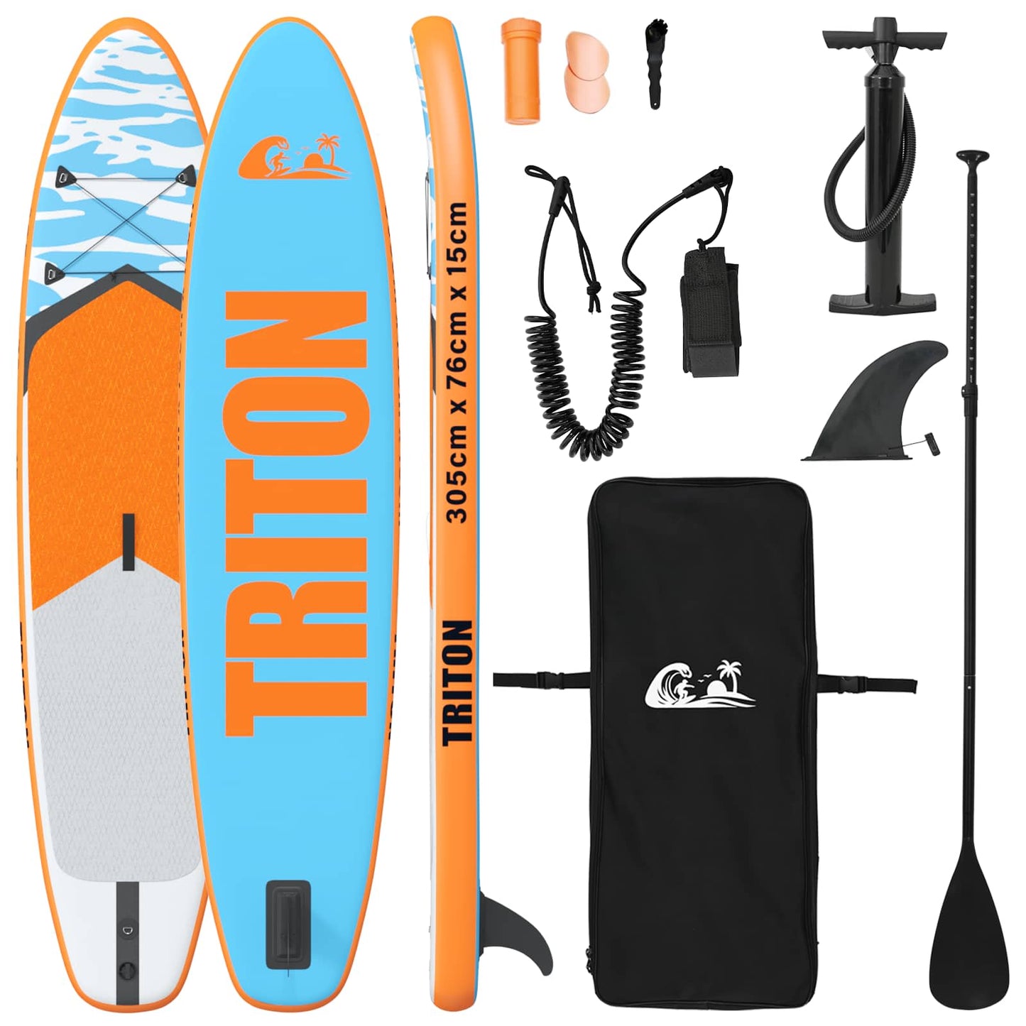 Oppblåsbar Stand Up Paddle Board TRITON 305 x 76 x 15 cm Blå