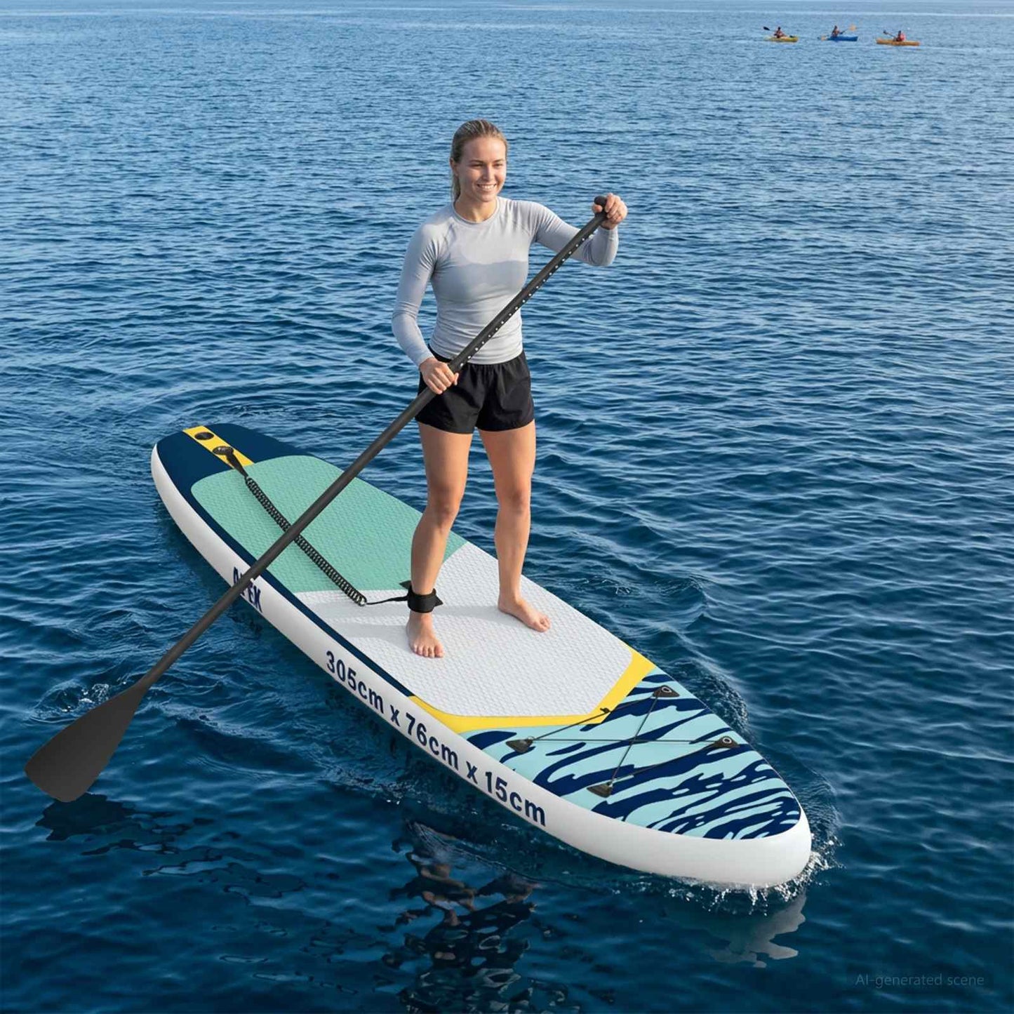 Oppblåsbar Stand Up Paddle Board APEX 305 x 76 x 15 cm Blå for