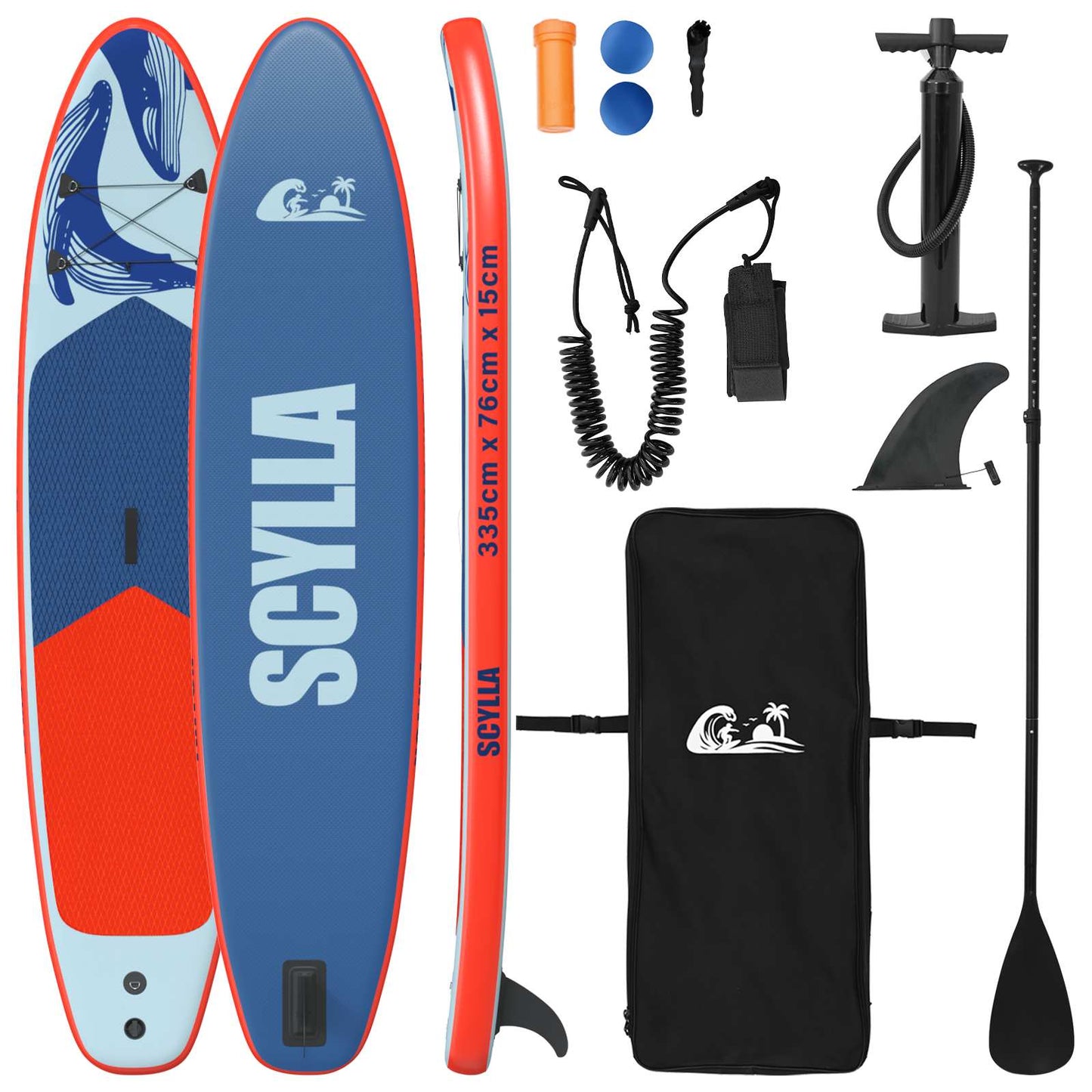 Oppblåsbar Stand Up Paddle Board SCYLLA 335 x 76 x 15 cm Blå
