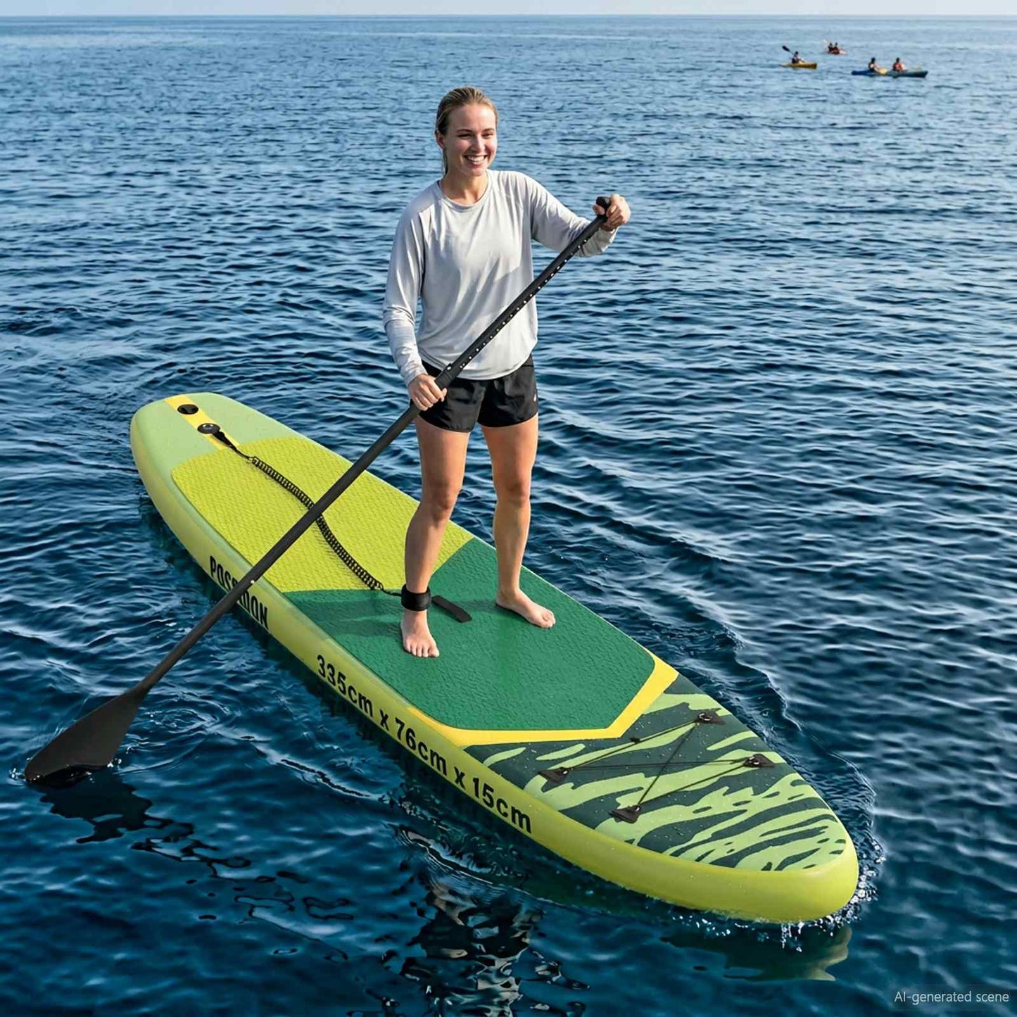Oppblåsbar Stand Up Paddle Board POSEIDON Grønn PVC
