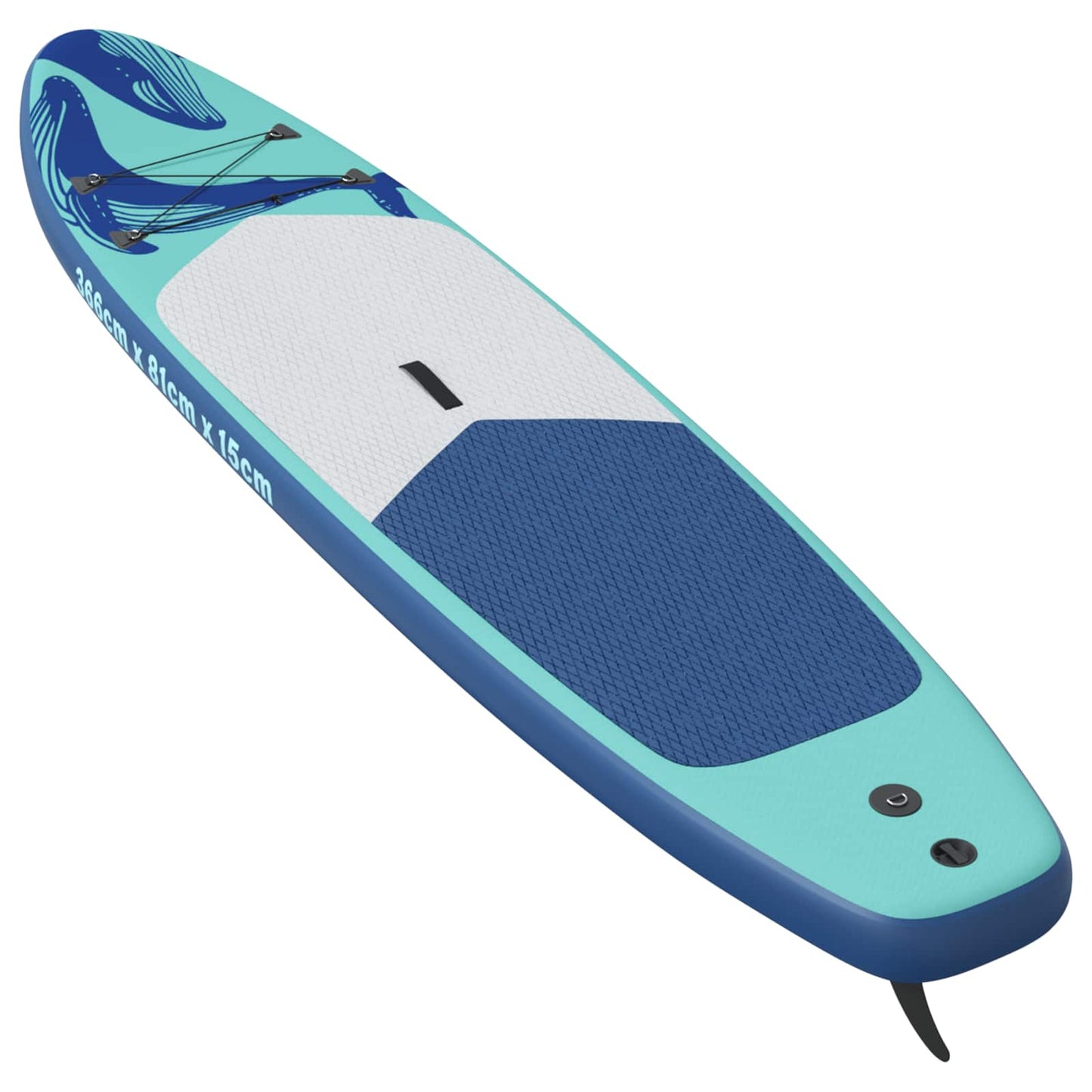 Oppblåsbar Stand Up Paddle Board HYDROS 366 x 81 x 15 cm Turkis