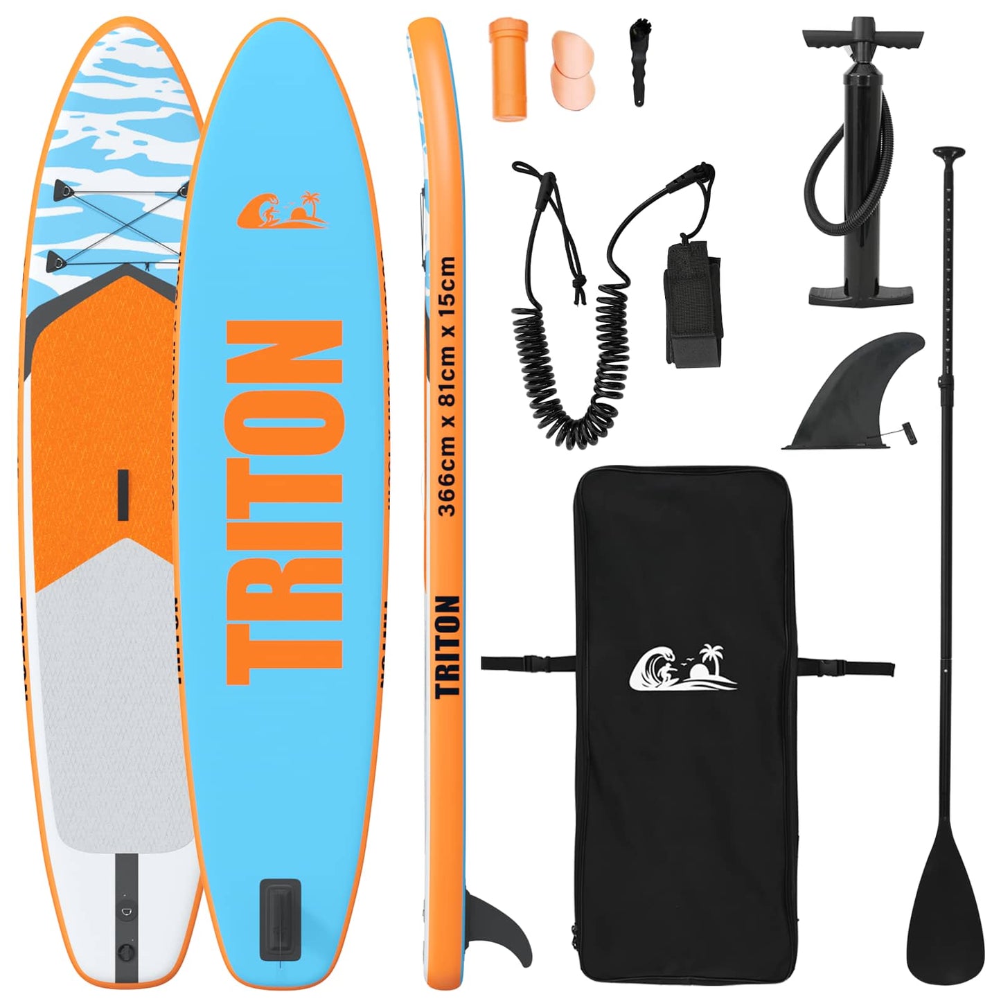 Oppblåsbar Stand Up Paddle Bord TRITON 366 x 81 x 15 cm Blå for