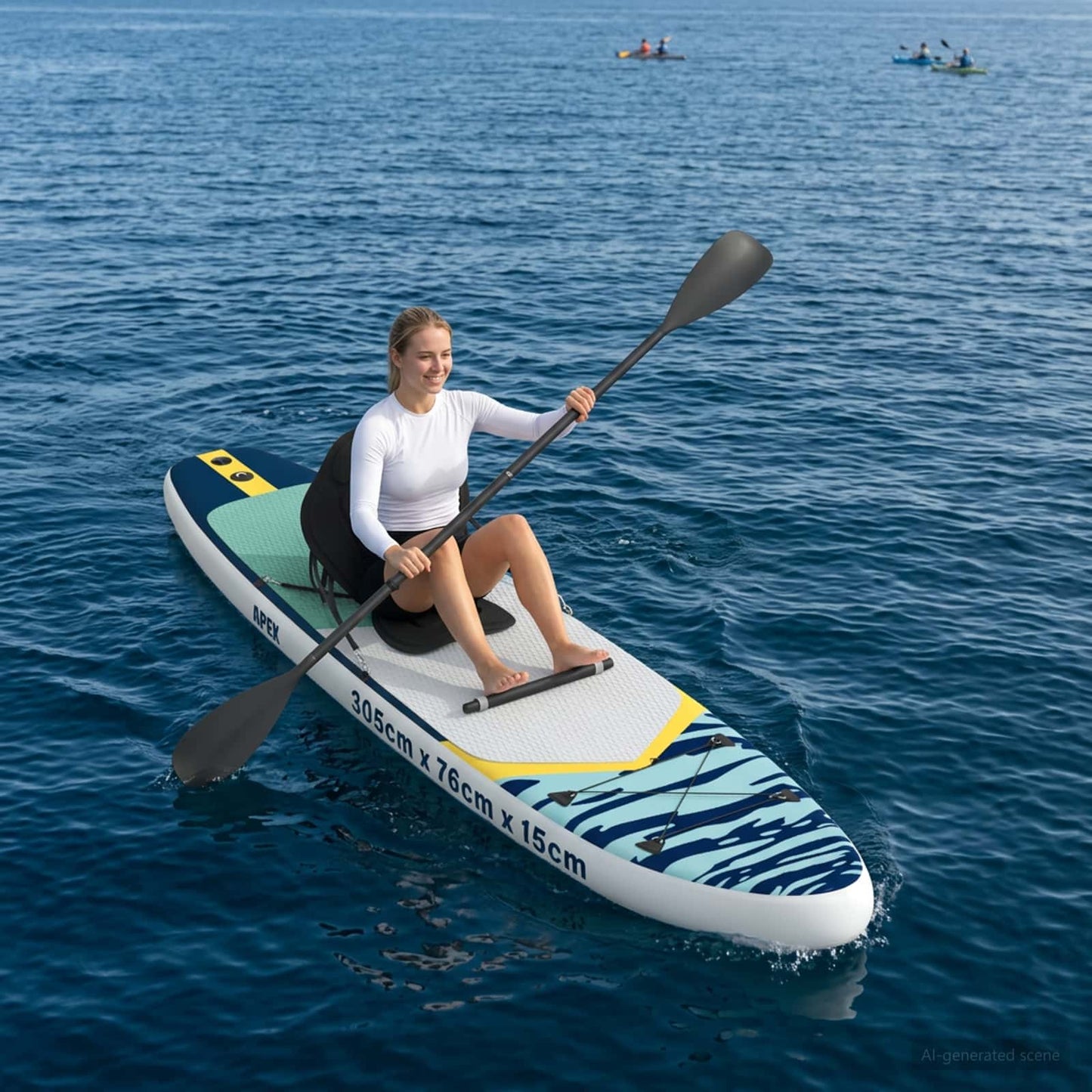 SUP-brett med sete 2-i-1 APEX 305 x 76 x 15 cm Blå for