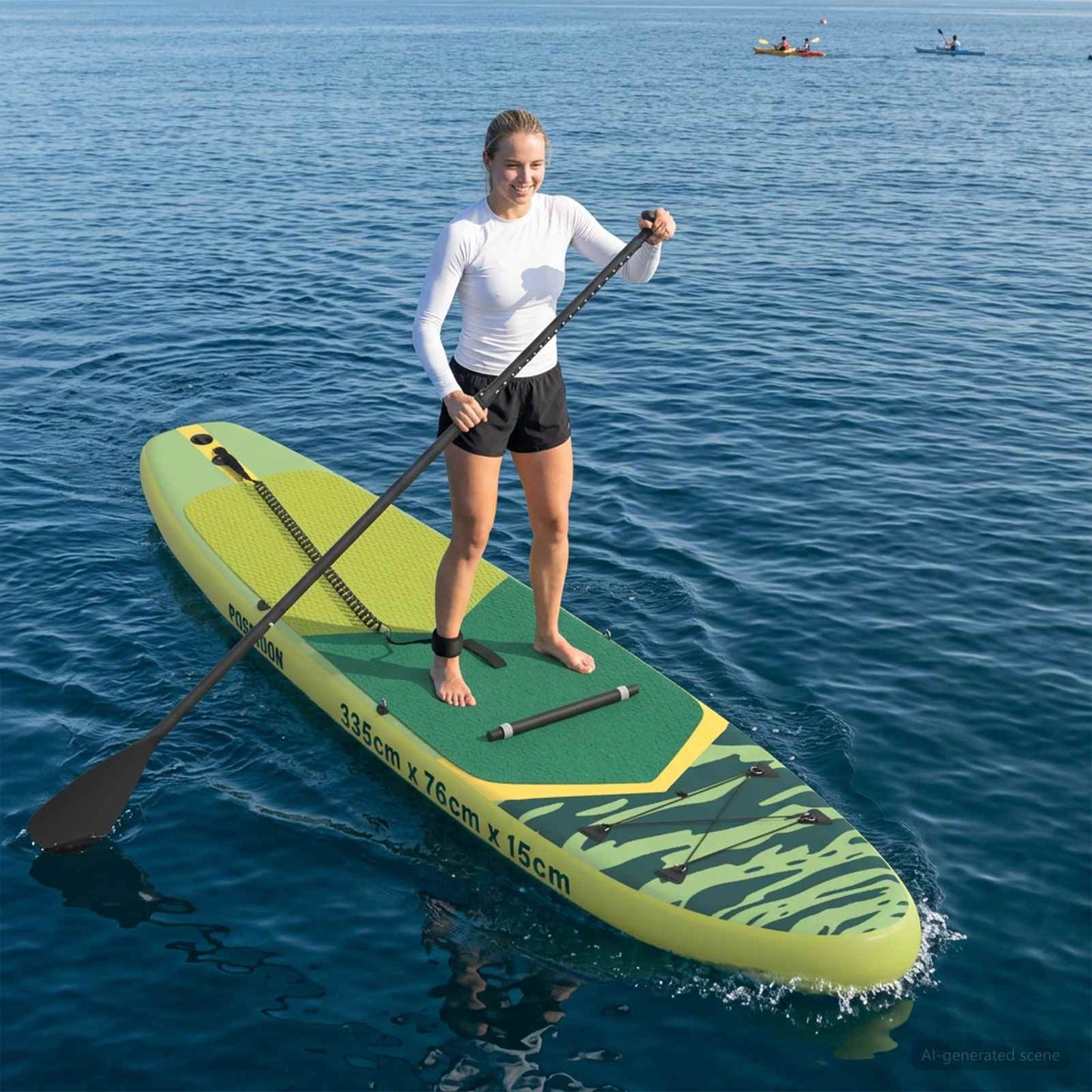 SUP-brett med sete 2-i-1 POSEIDON 335 x 76 x 15 cm Grønn for