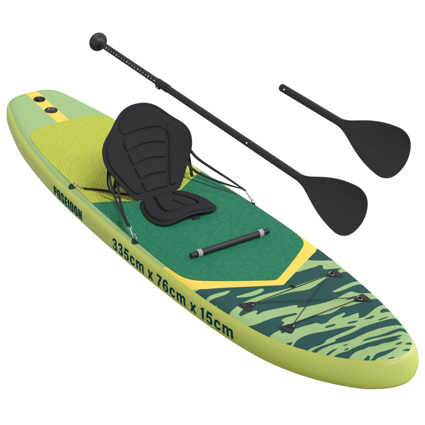 SUP-brett med sete 2-i-1 POSEIDON 335 x 76 x 15 cm Grønn for