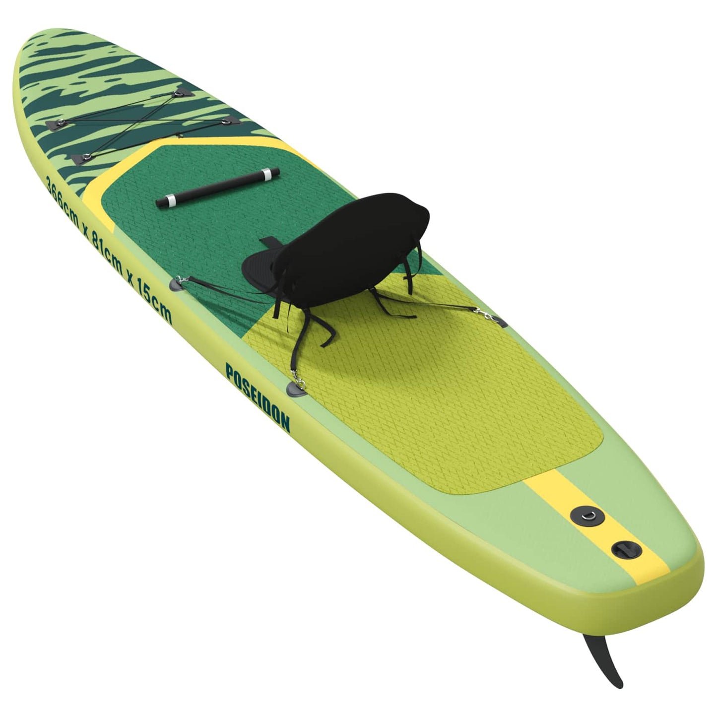SUP-brett med sete 2-i-1 POSEIDON 366 x 81 x 15 cm Grønn for