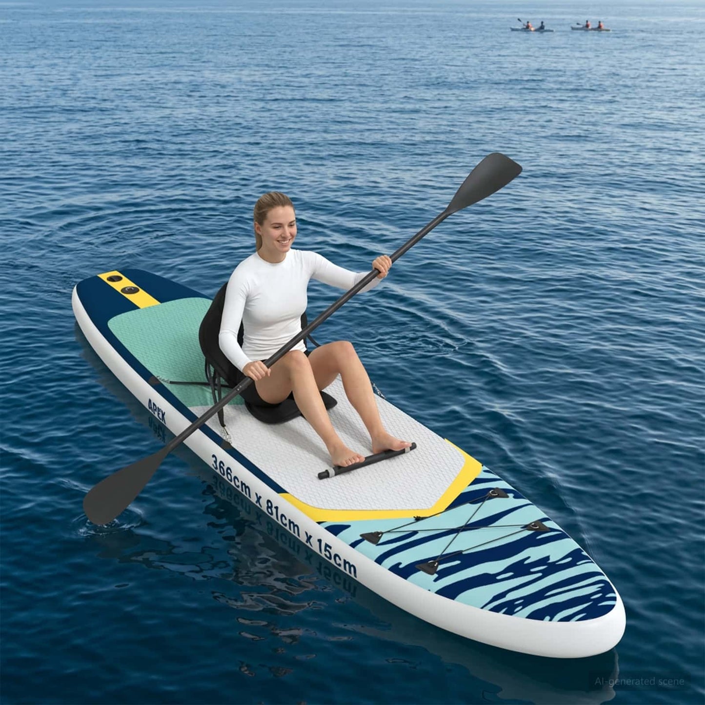SUP-brett med sete 2-i-1 APEX 366 x 81 x 15 cm Blå for