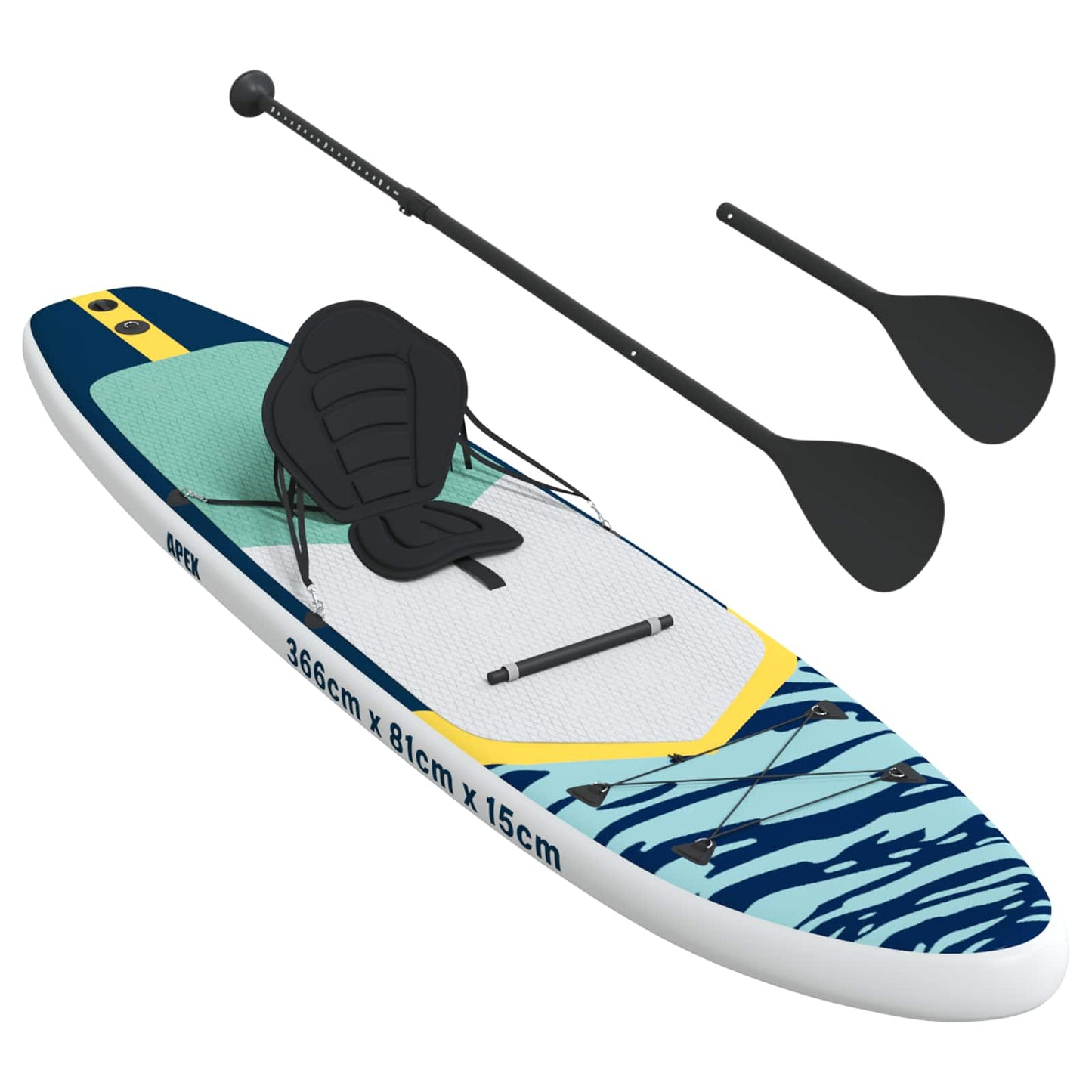 SUP-brett med sete 2-i-1 APEX 366 x 81 x 15 cm Blå for