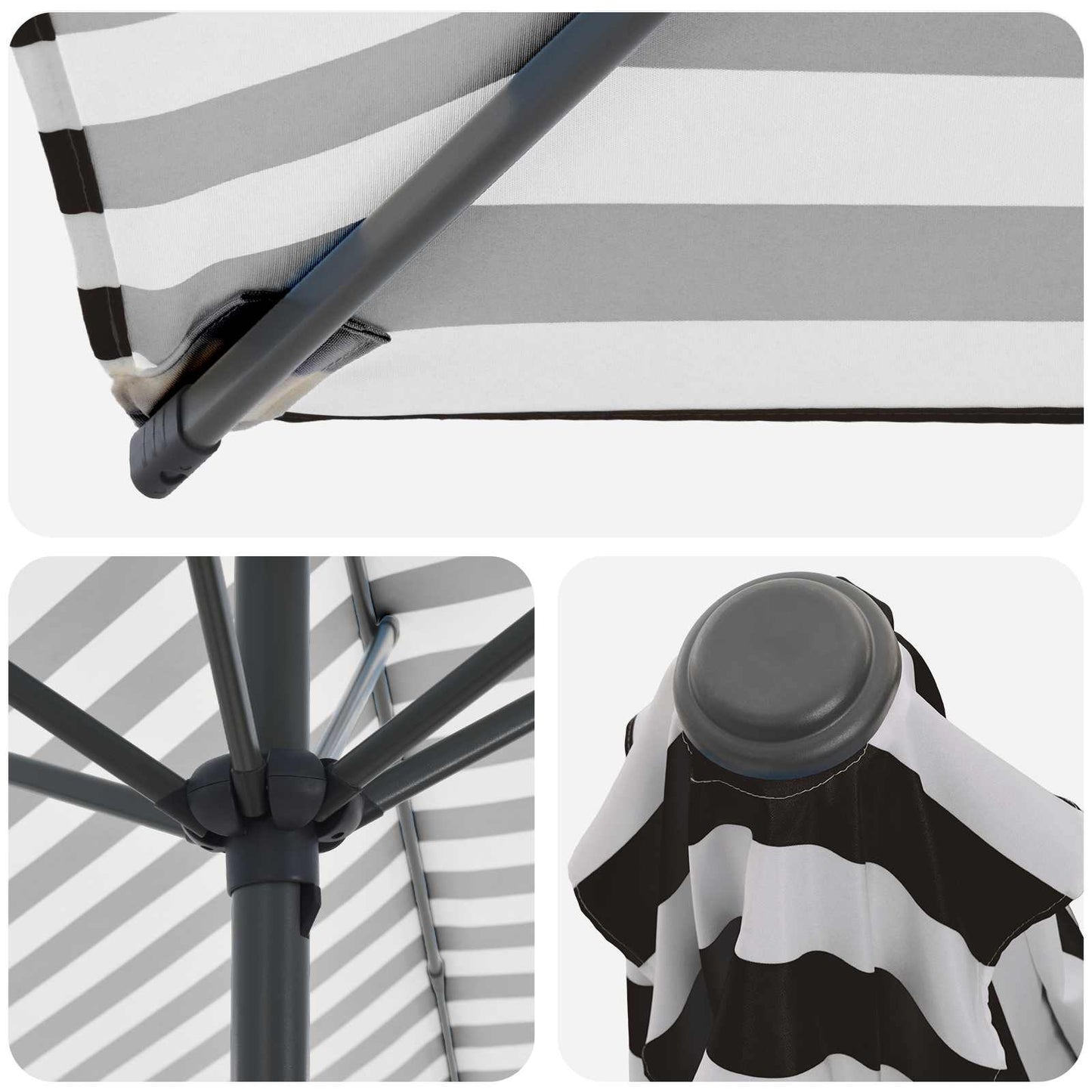 Hageparasol med base 230 x 230 cm Polyester Rektangulær