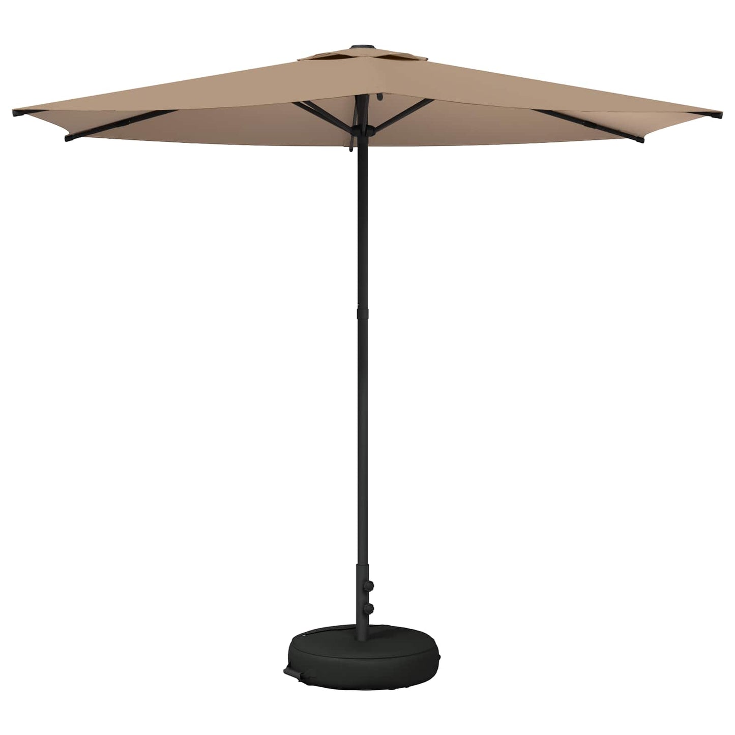 Hageparasol med base 270 x 270 cm Polyester Rektangulær Gråbrun