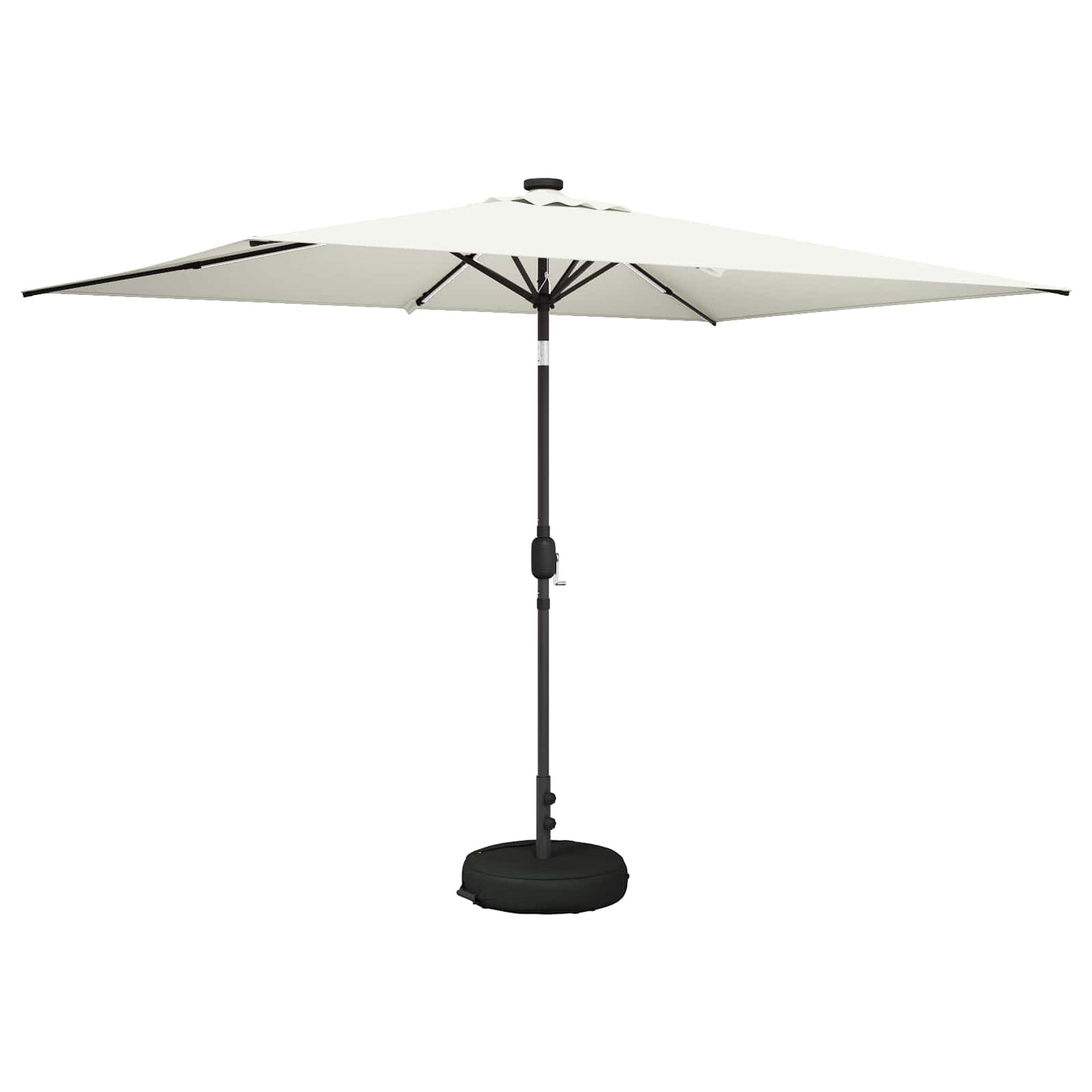 Hageparasoll med LED-lamper 200 x 300 cm Polyester Krem
