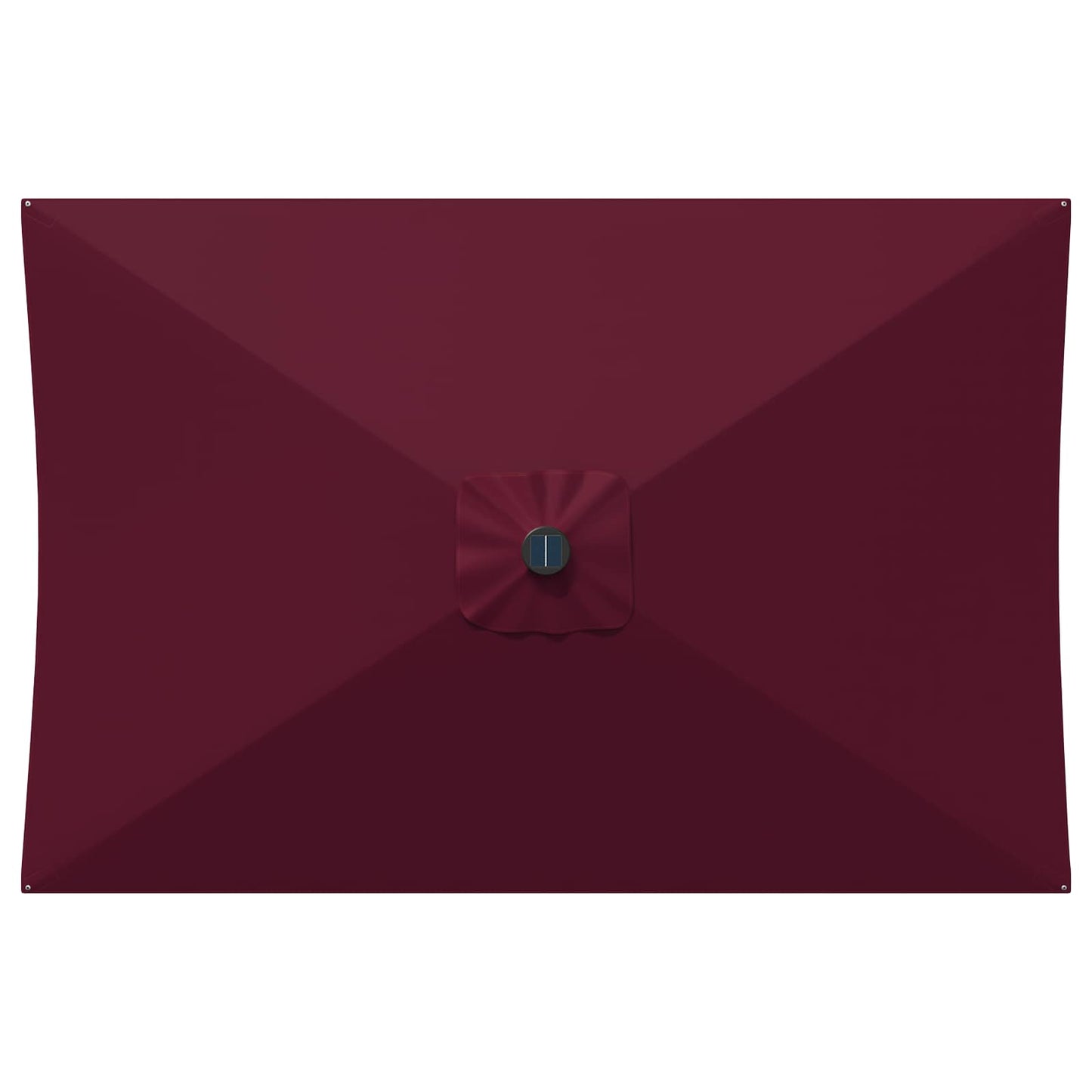 Hageparasoll med LED-lamper 200 x 300 cm Polyester Bordeaux Rød