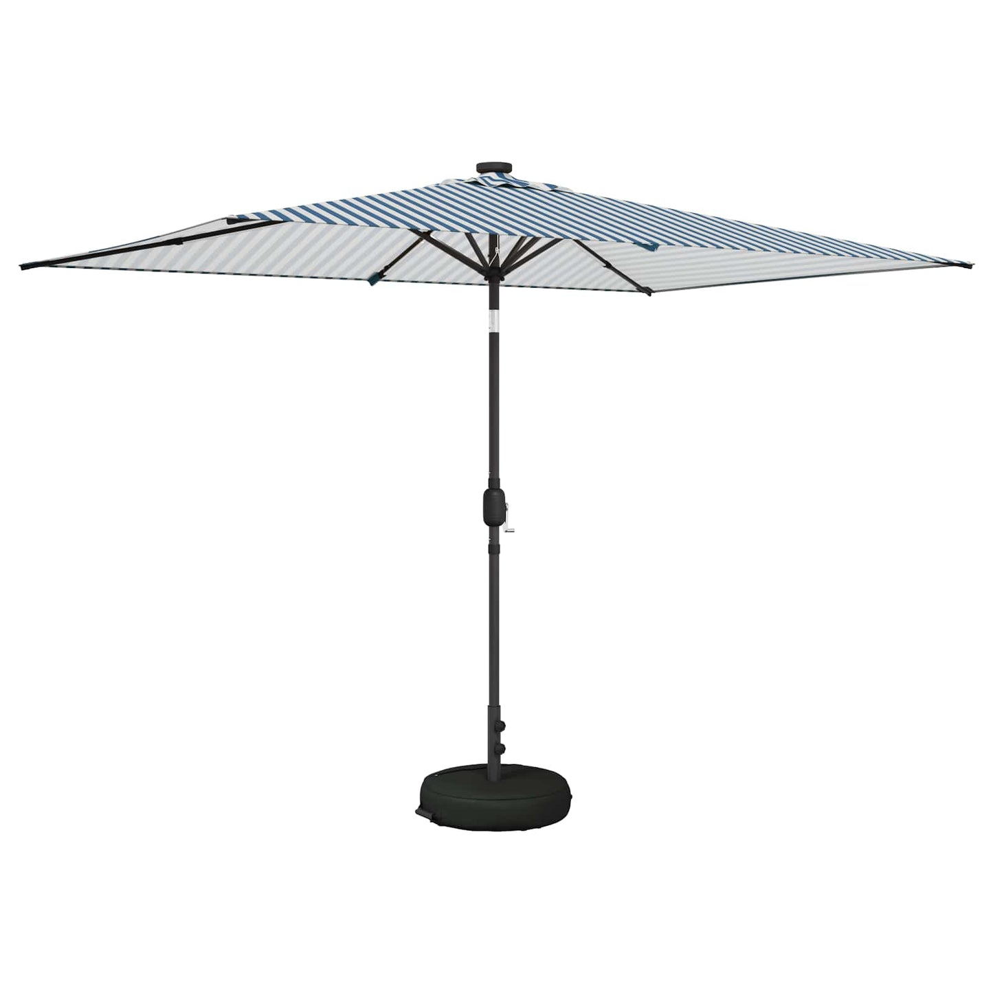 Hageparasol med LED-lamper og fot 200 x 300 cm Polyester