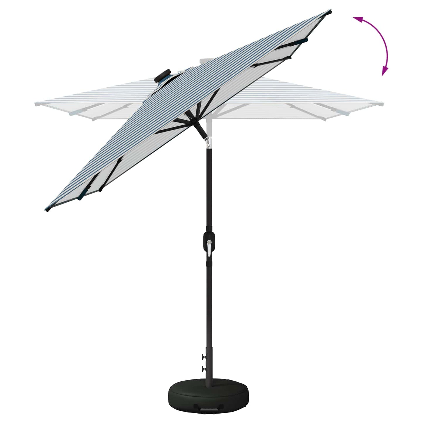 Hageparasol med LED-lamper og fot 200 x 300 cm Polyester