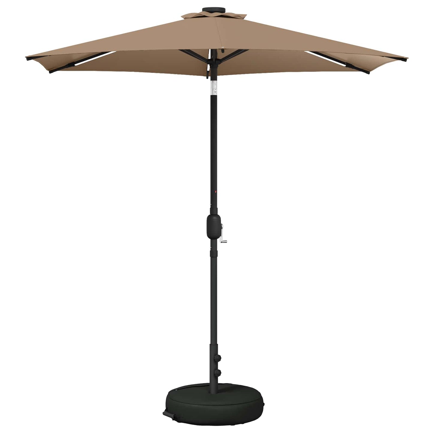 Hageparasol med LED-lamper og fot 230 x 230 cm Polyester