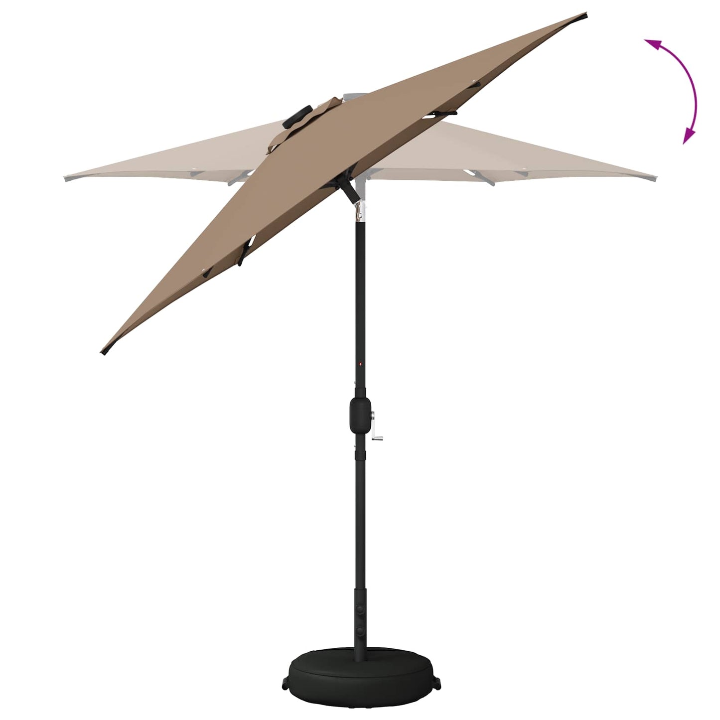 Hageparasol med LED-lamper og fot 230 x 230 cm Polyester