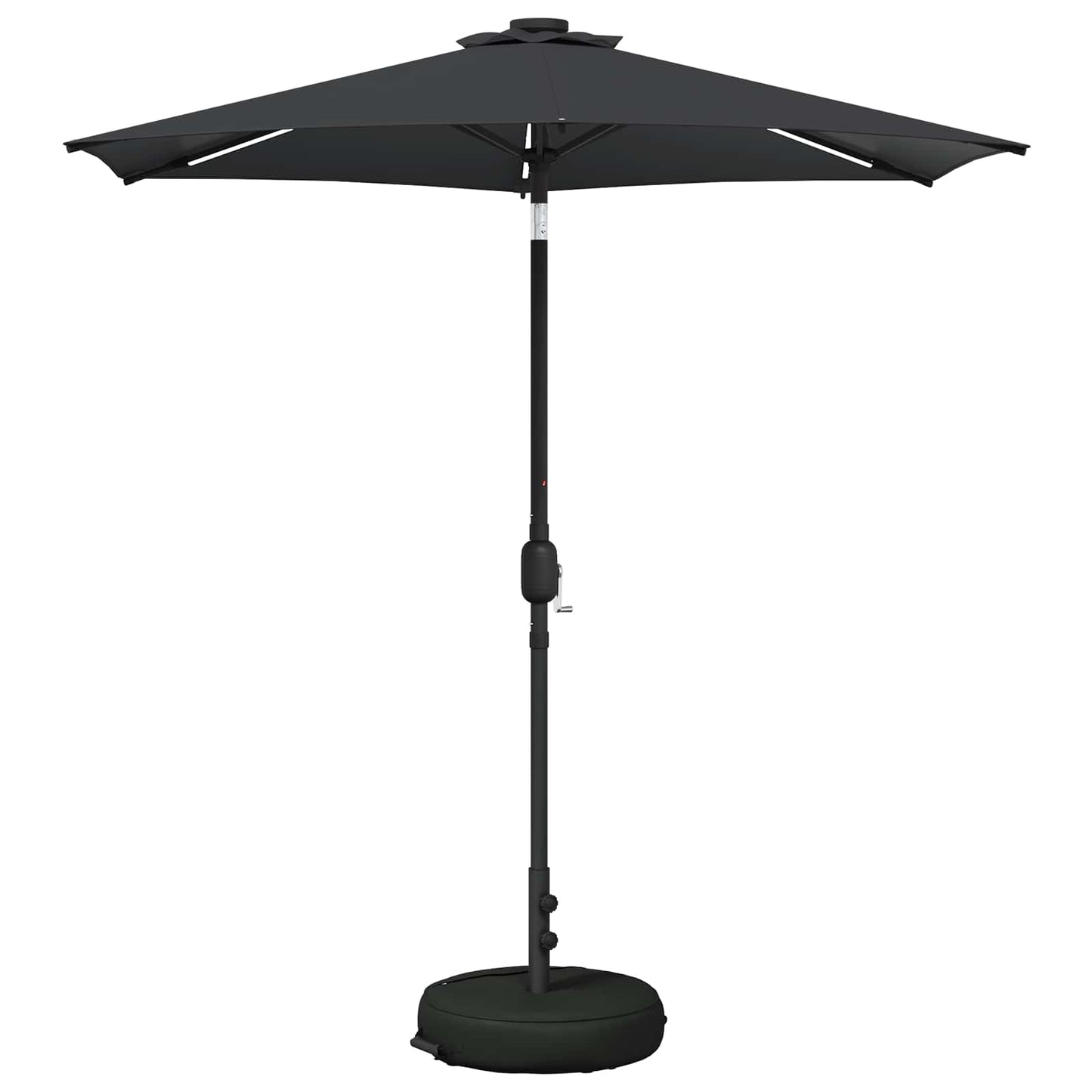 Hageparasol med LED-lamper og fot 230 x 230 cm Polyester