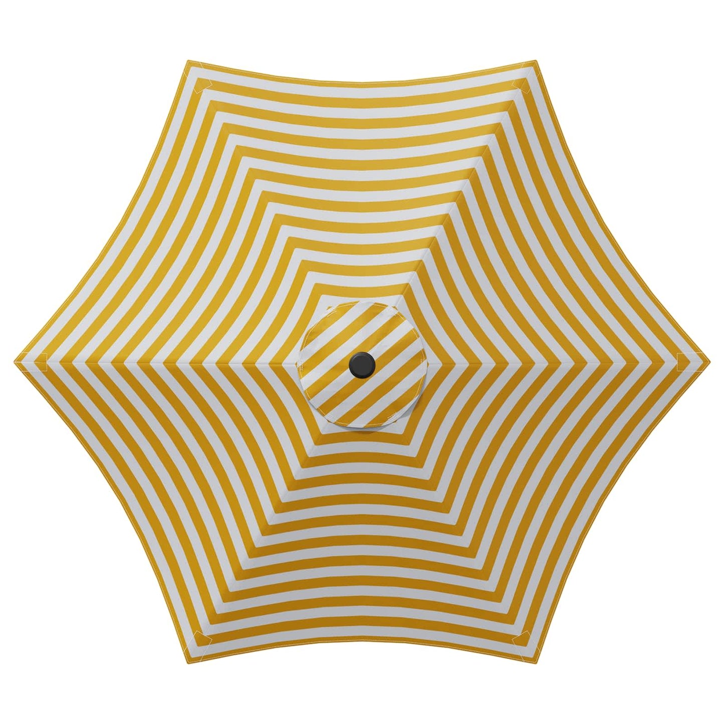 Hageparasoll med LED-lamper 230 x 230 cm Polyester Gul og hvit
