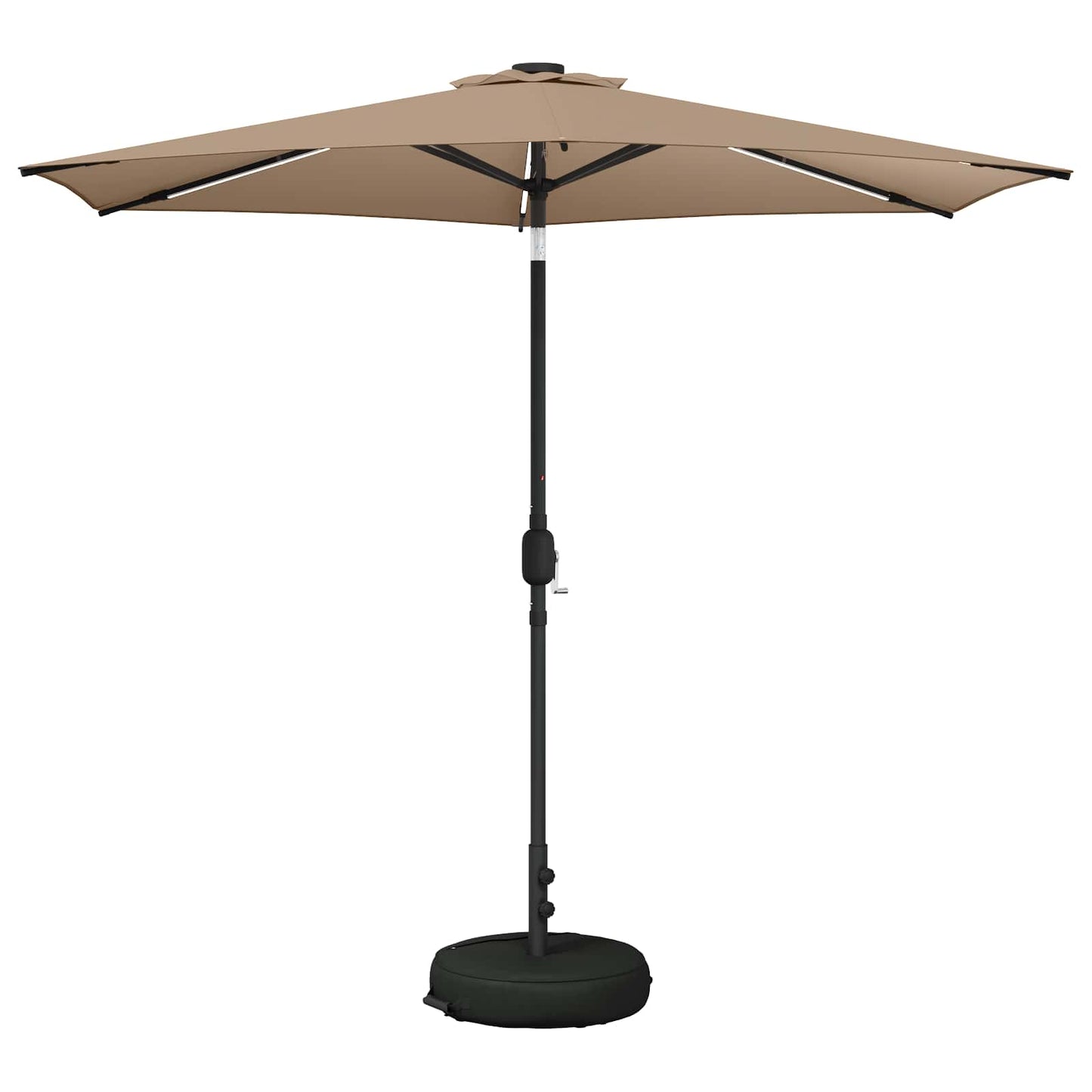 Hageparasol med LED-lamper og fot 270 x 270 cm Polyester