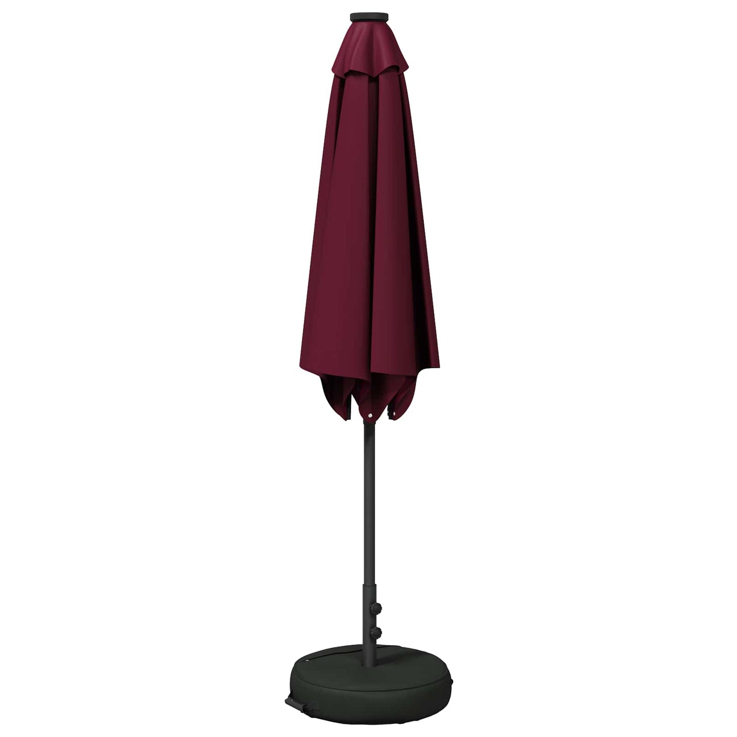 Hageparasoll med LED-lamper 270 x 270 cm Polyester Bordeaux Rød