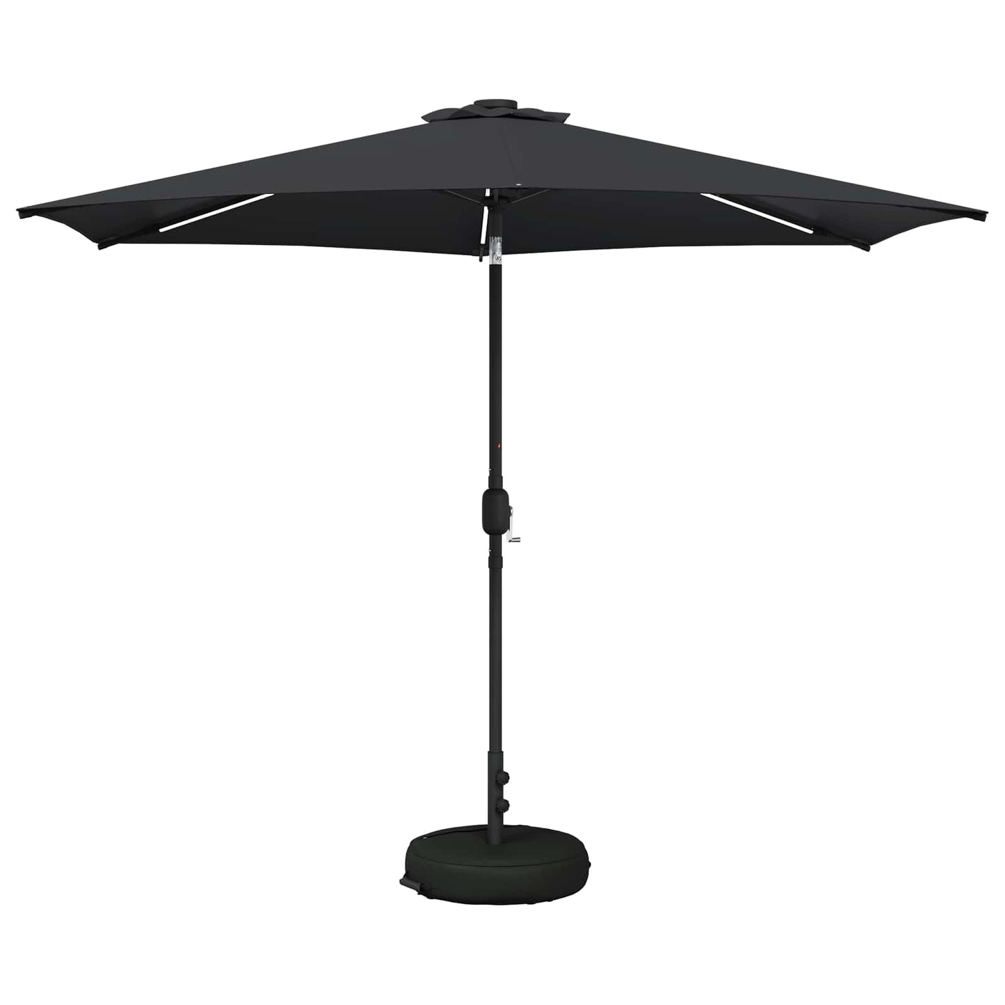Hageparasol med LED-lamper og fot 300 x 300 cm Polyester