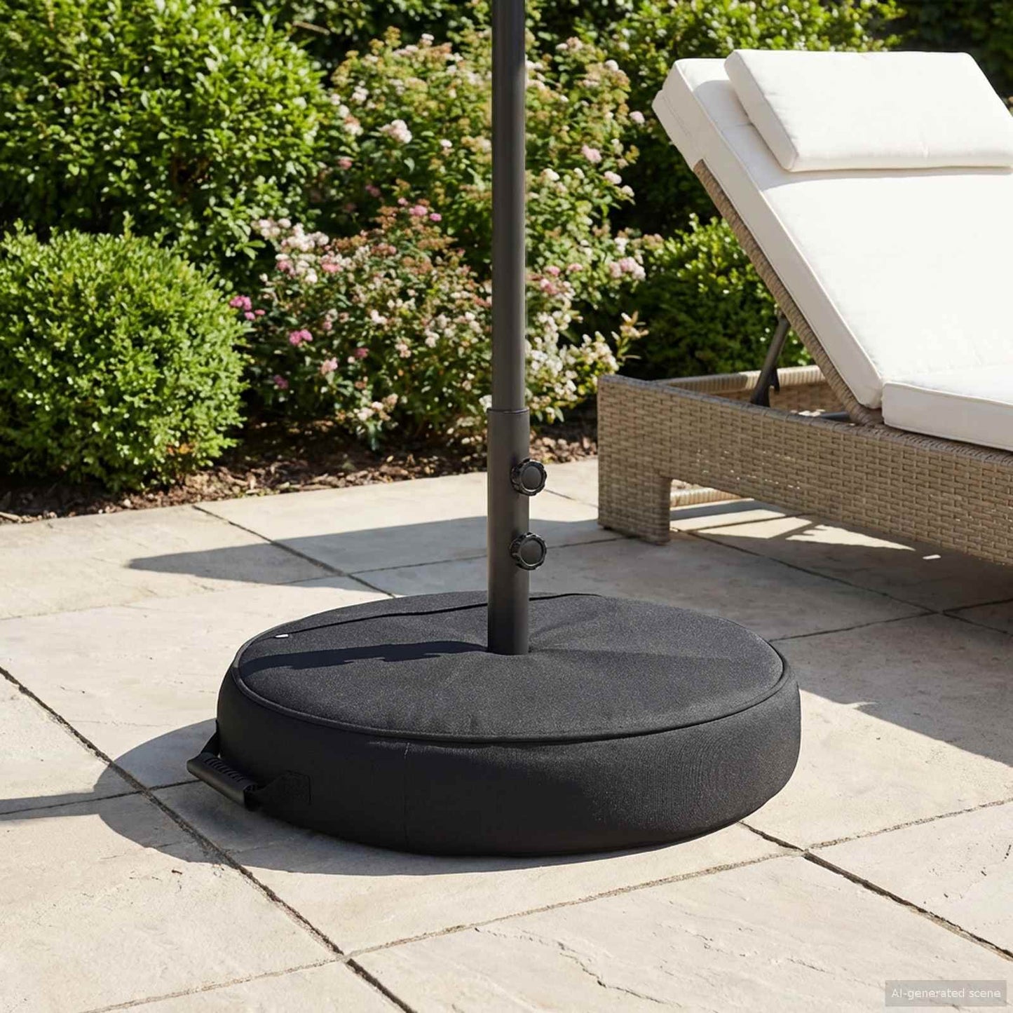 Patio parasollfot 60 x 60 cm Stål Svart