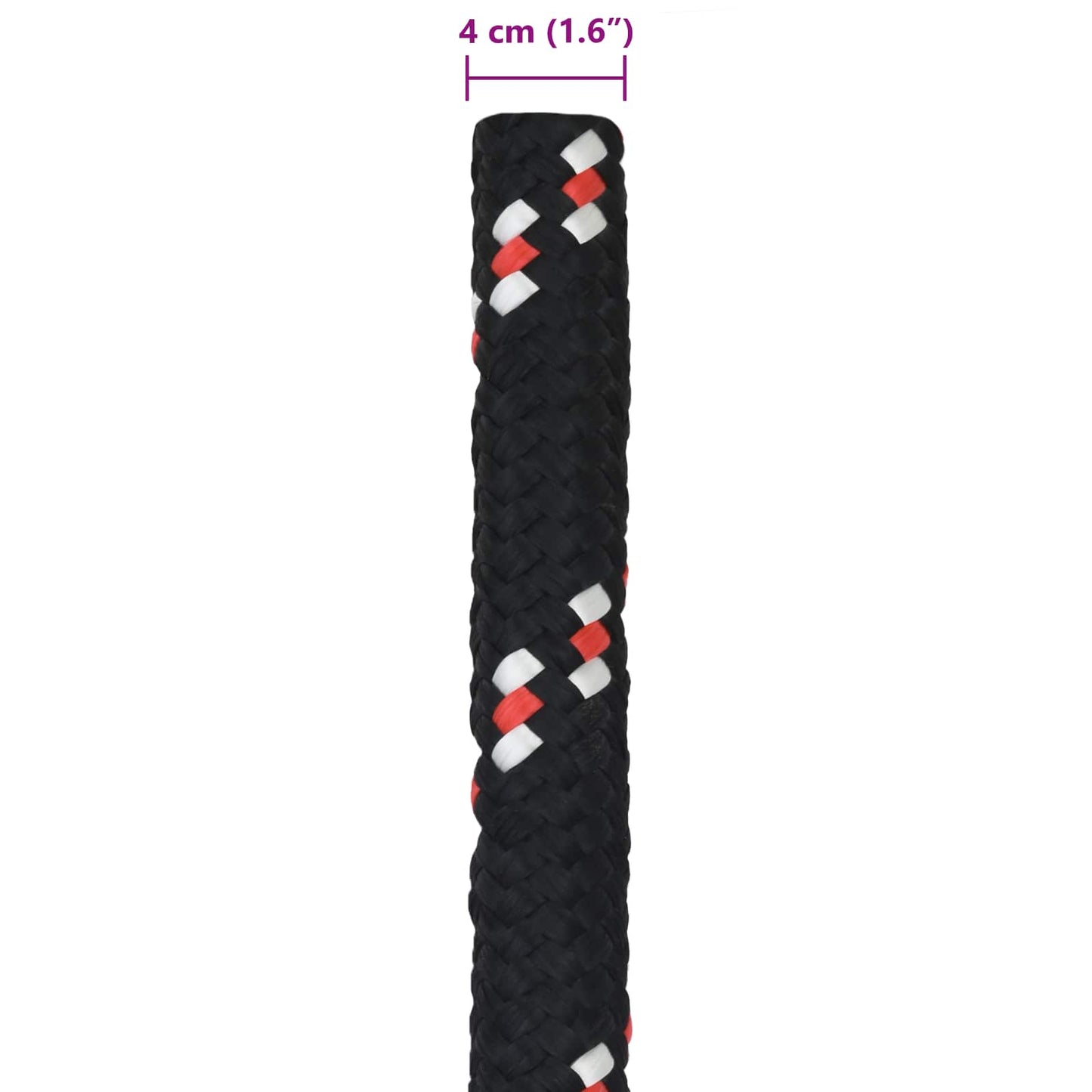 Båtsnor 4 mm 25 m Svart og Rød