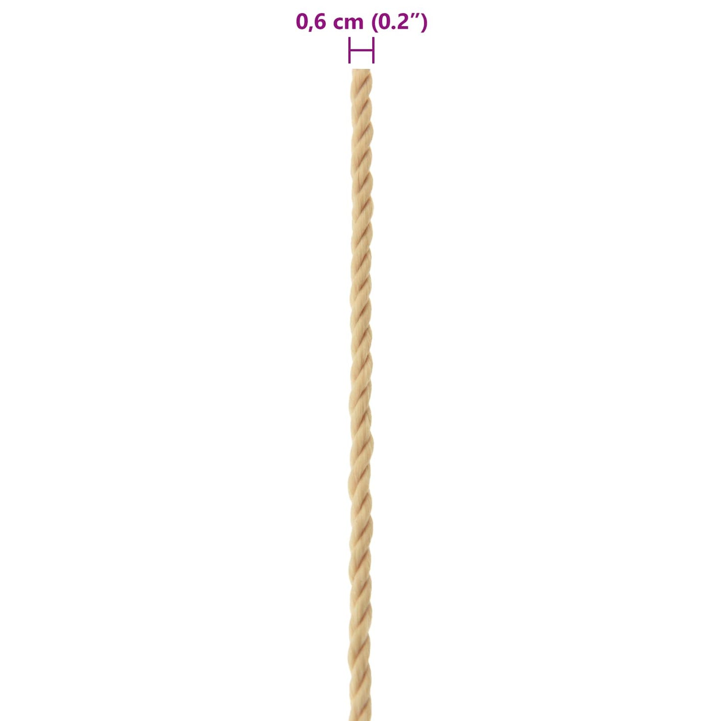 Båtsnor 6 mm 50 m Naturlig