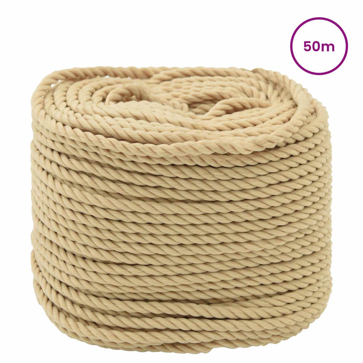Båtsnor 6 mm 50 m Naturlig