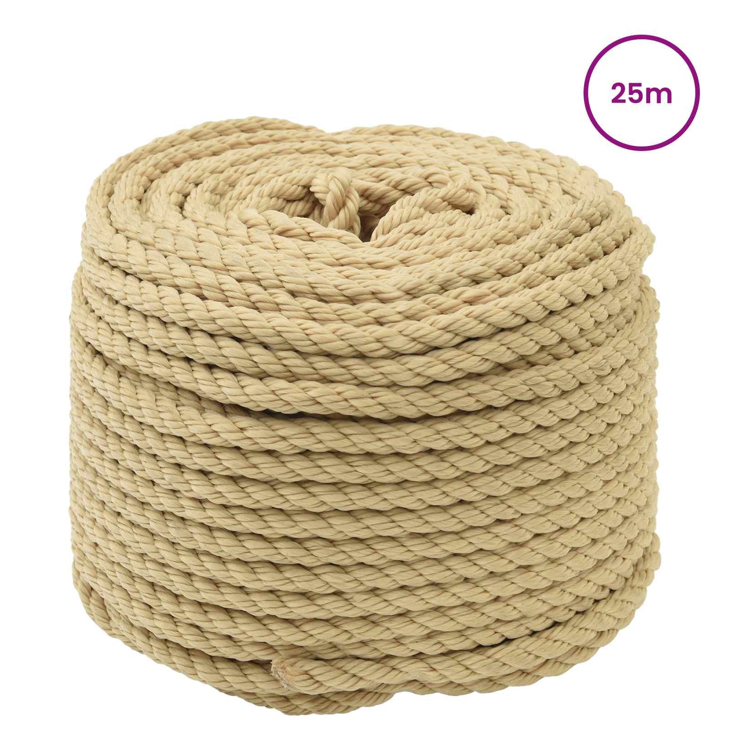 Båtsnor 8 mm 25 m Naturlig