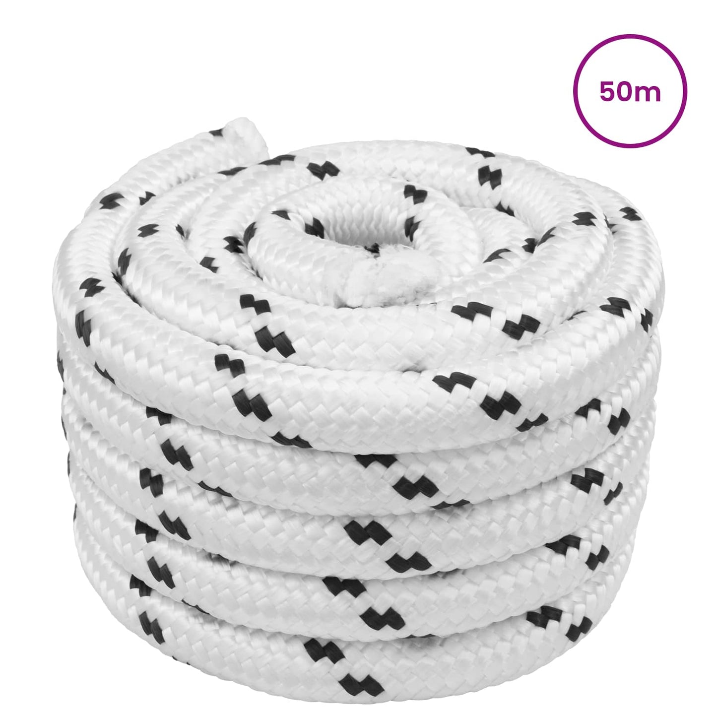 Båtsnor 2.5 mm 50 m Hvit Polyester