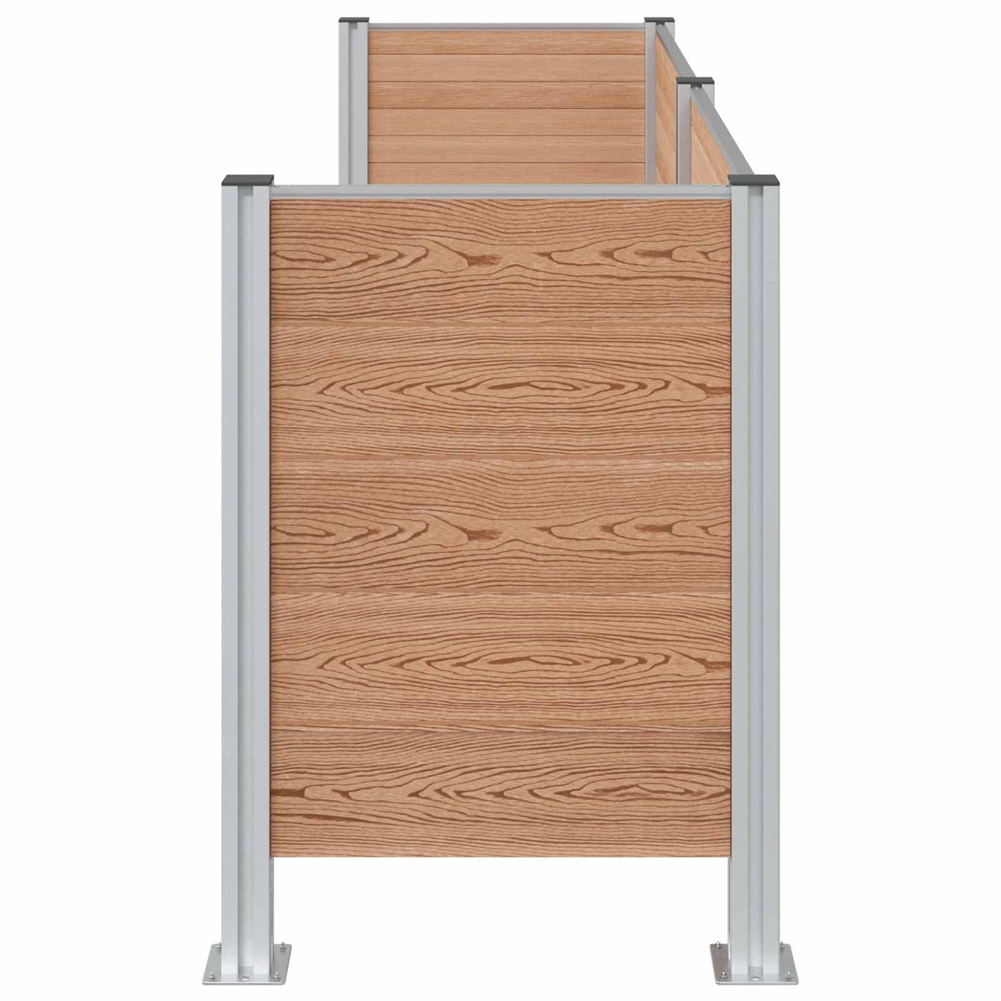 Avfallsbingehekk Brun 237 x 85 x 115 cm Aluminium og WPC