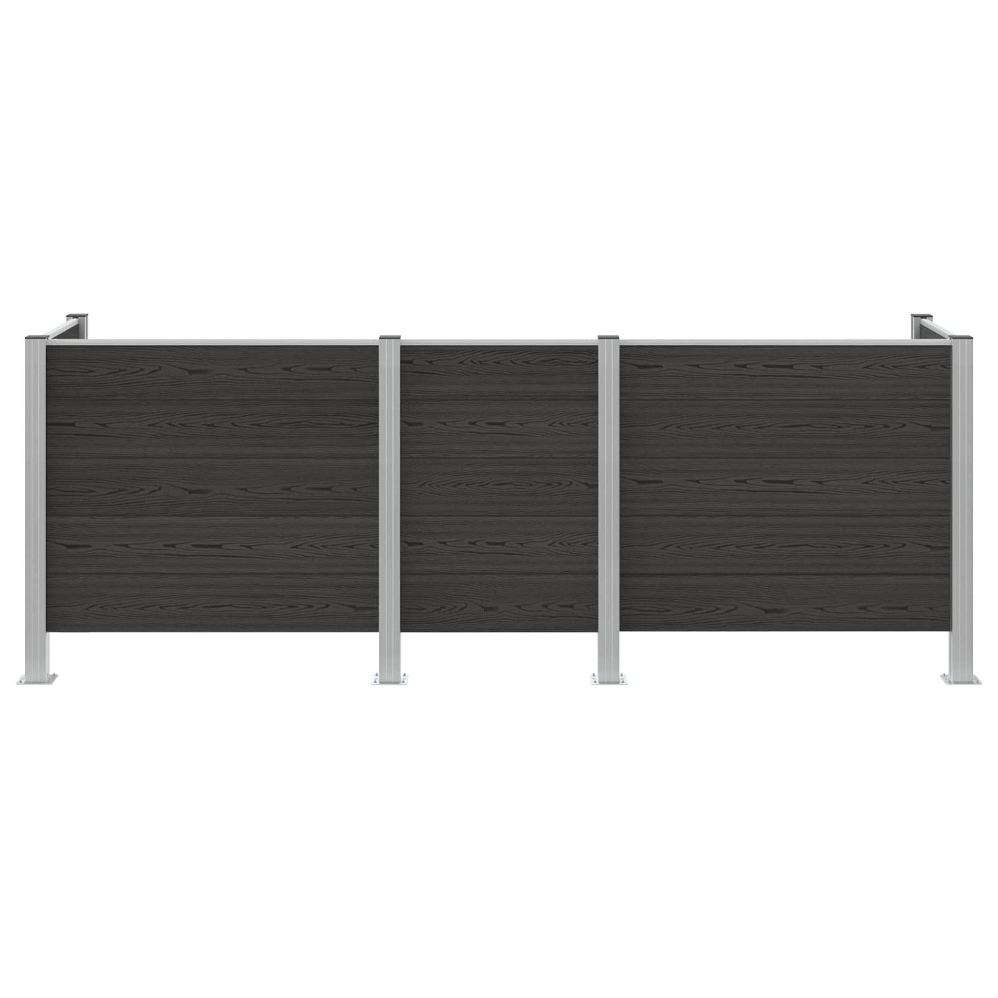 Avfallsbingehekk Grå 315 x 85 x 115 cm Aluminium og WPC