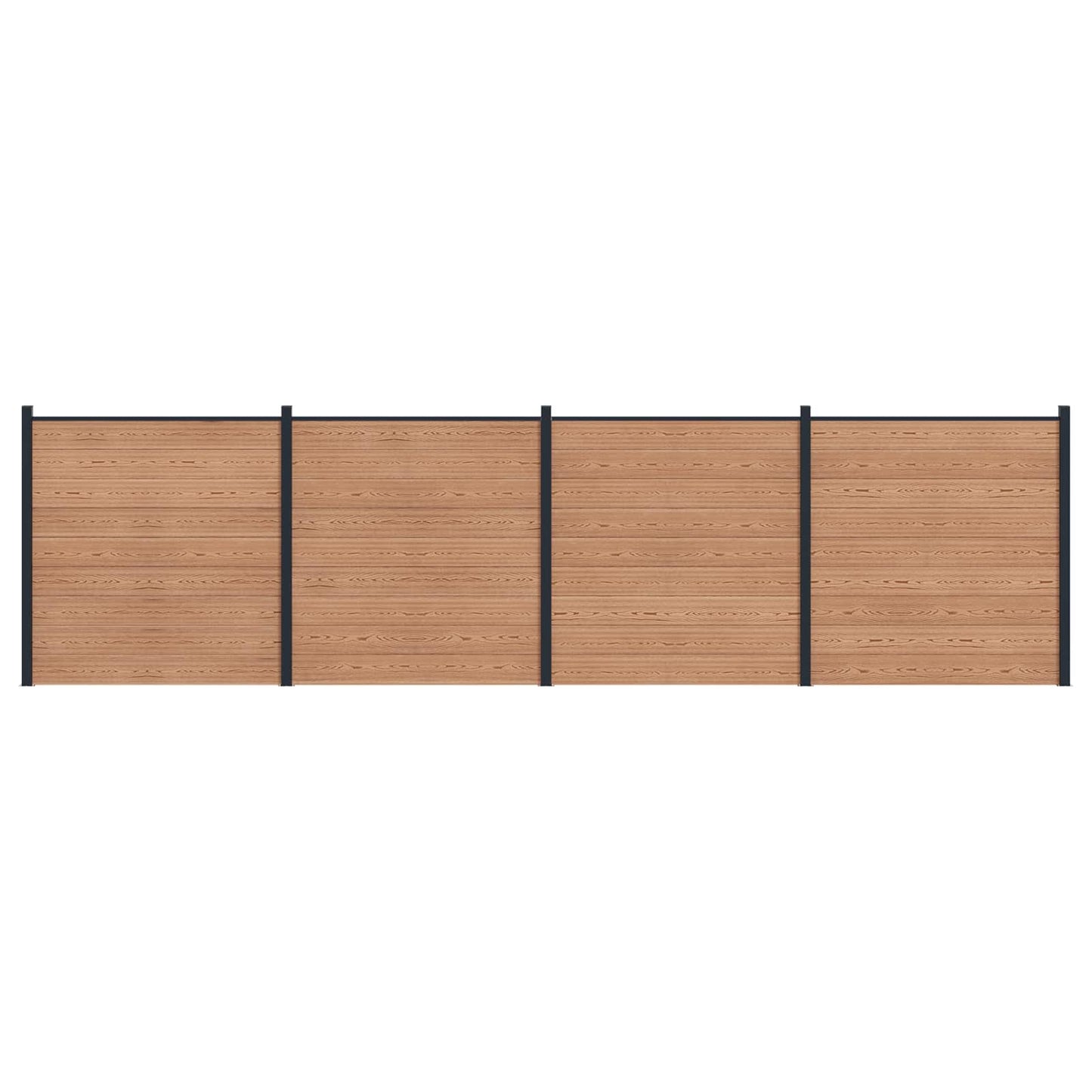 Gjerdeplate 4 pcs WPC og Aluminium Brun