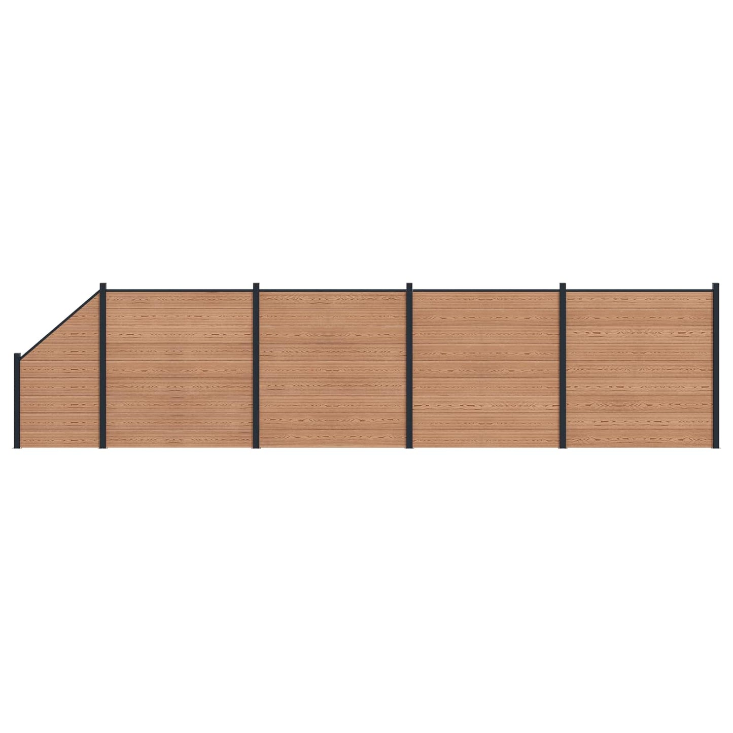 Gjerdeplate 5 pcs WPC og Aluminium Brun