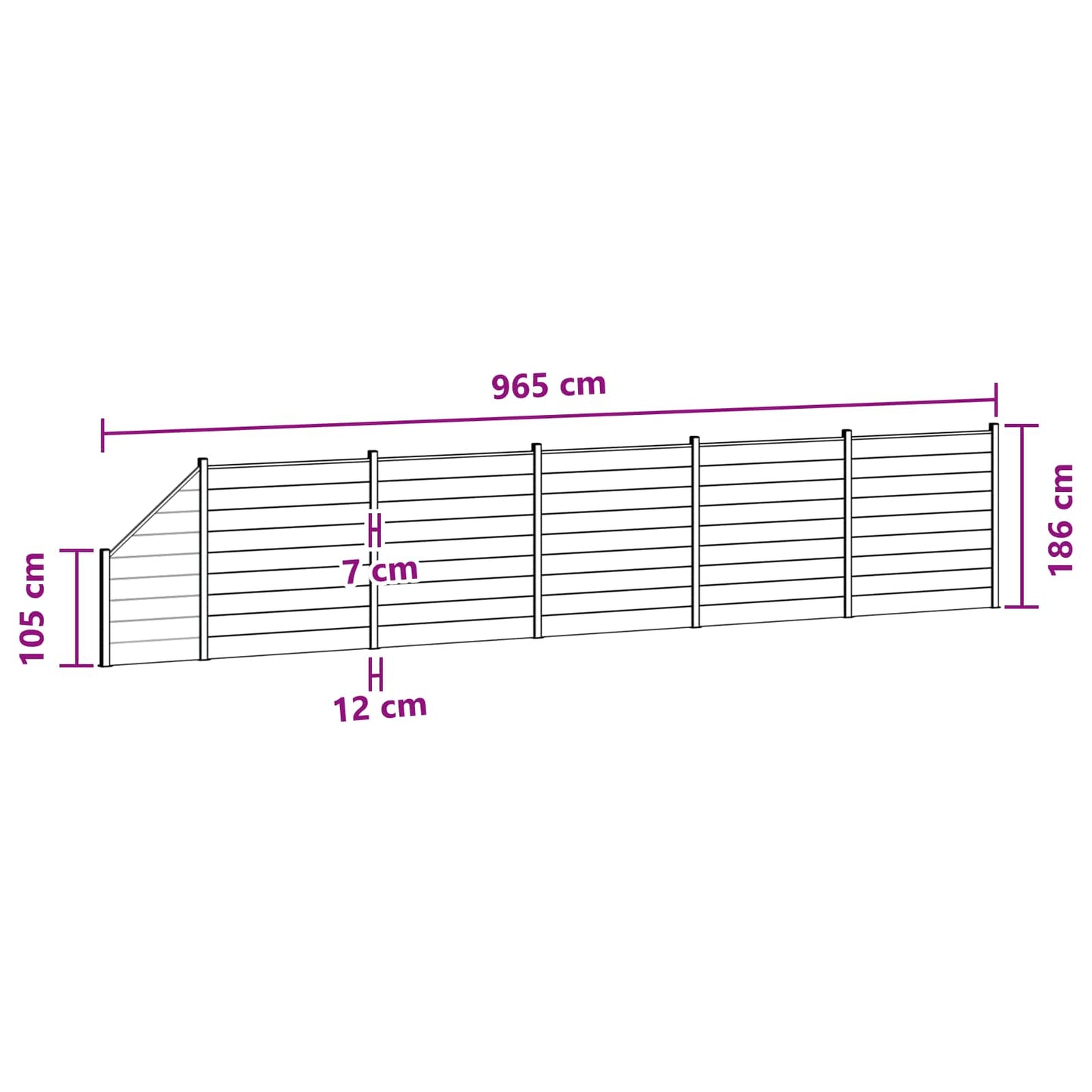 Gjerdeplate 6 pcs WPC og Aluminium Brun