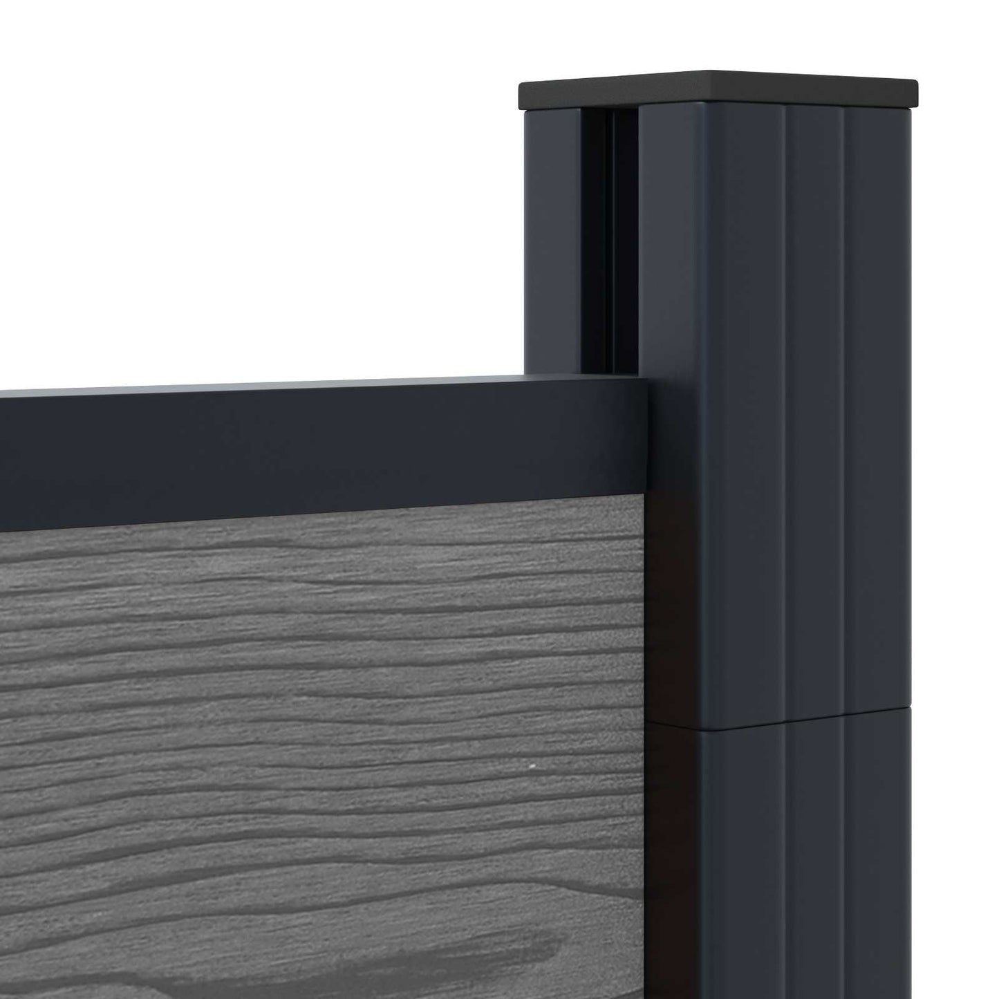 Gjerdesett 699 x 186 cm WPC og Aluminium Grå