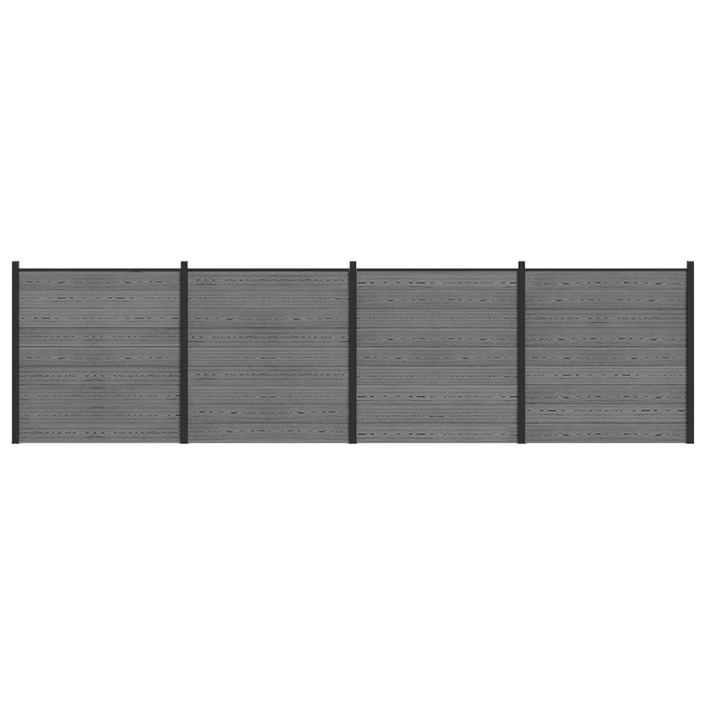 Gjerdesett 699 x 186 cm WPC og Aluminium Grå