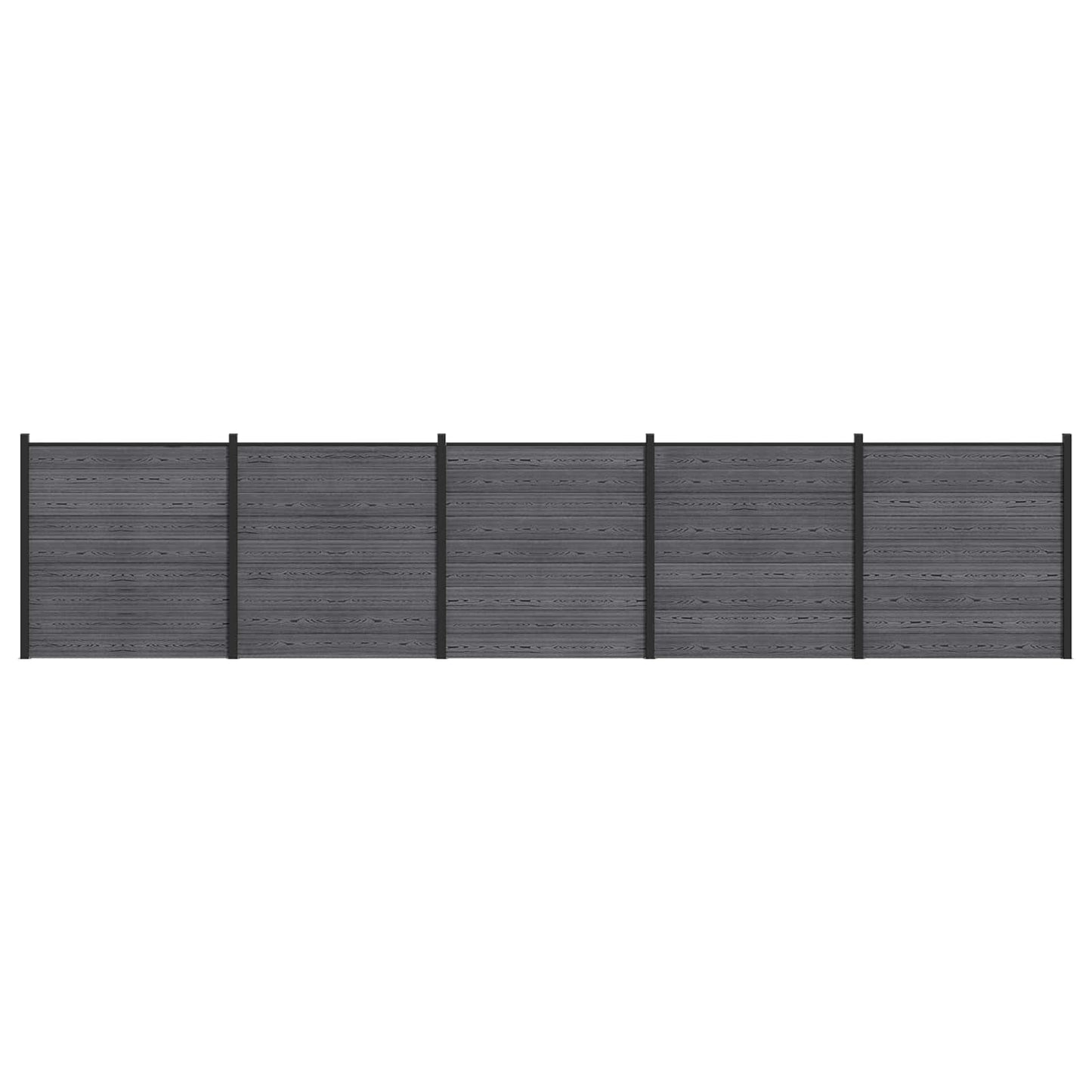 Gjerdeplate 5 pcs WPC og Aluminium Grå