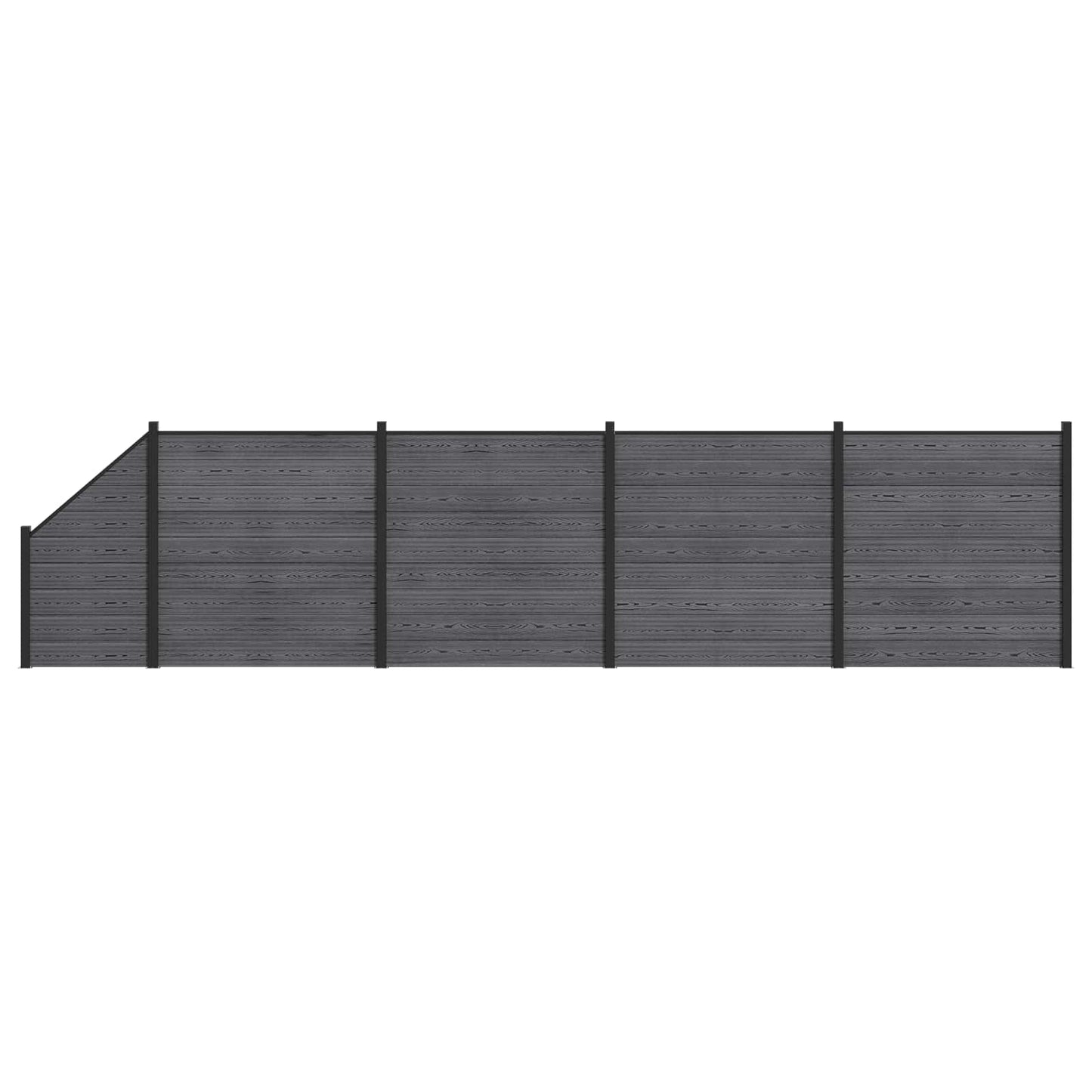 Gjerdeplate 5 pcs WPC og Aluminium Grå